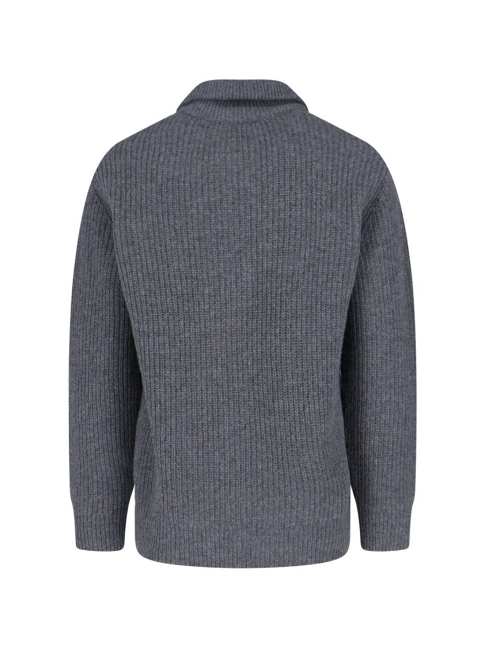 Classic Grey Sweater With Round Neckline