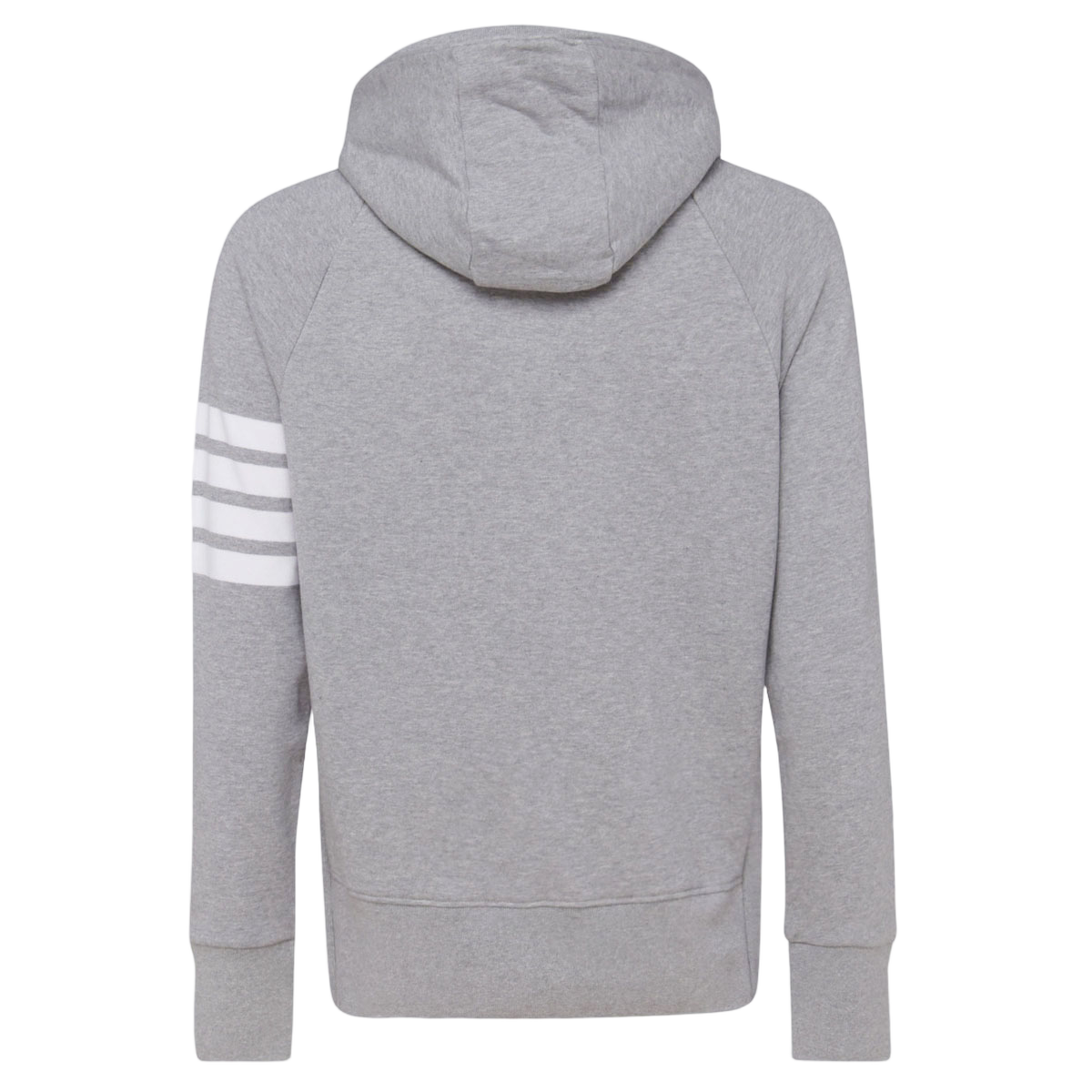 Grey Zip-Up Hoodie with Contrasting Stripes
