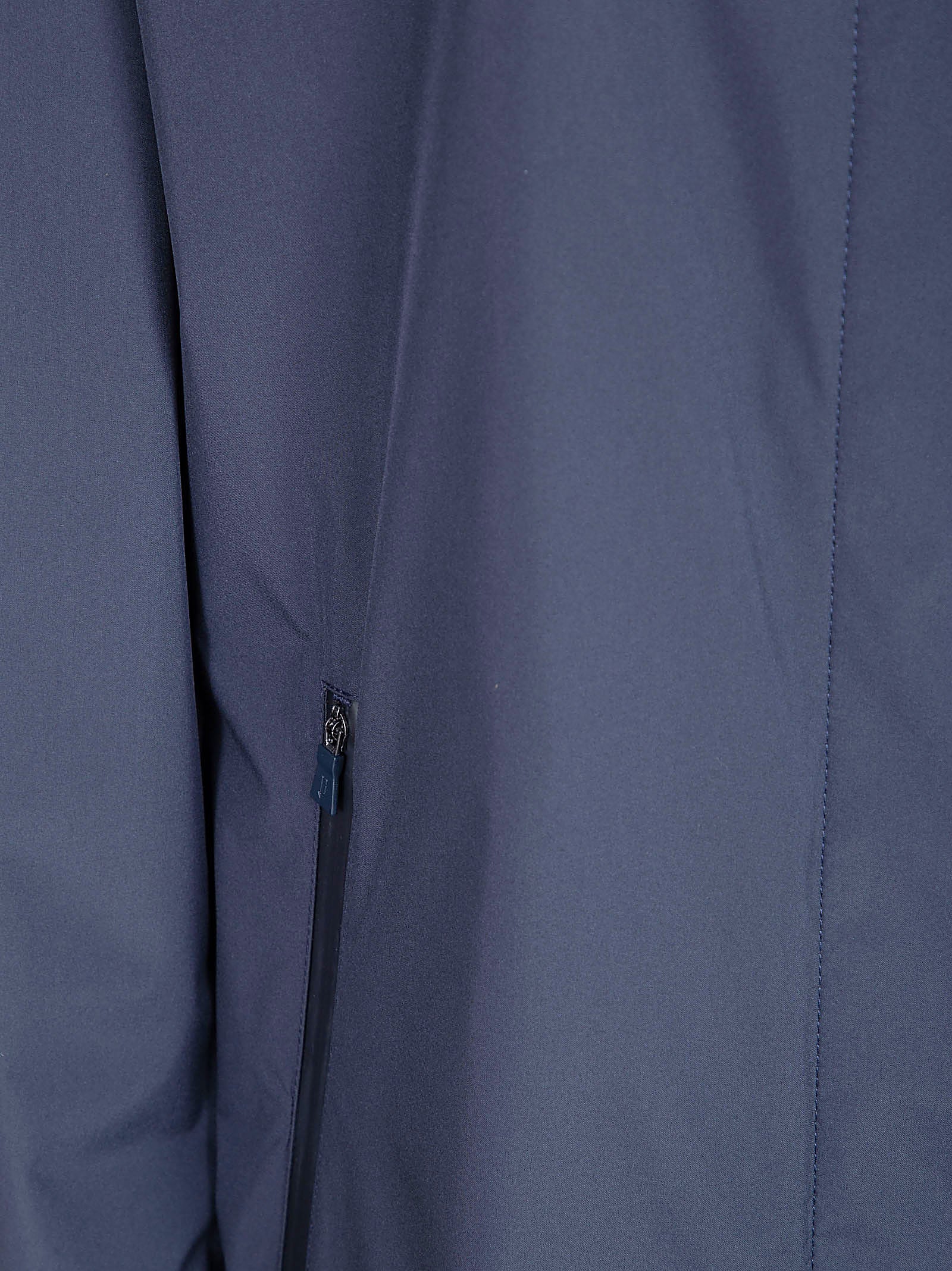 Blue Coat with Classic Collar and Concealed Closure