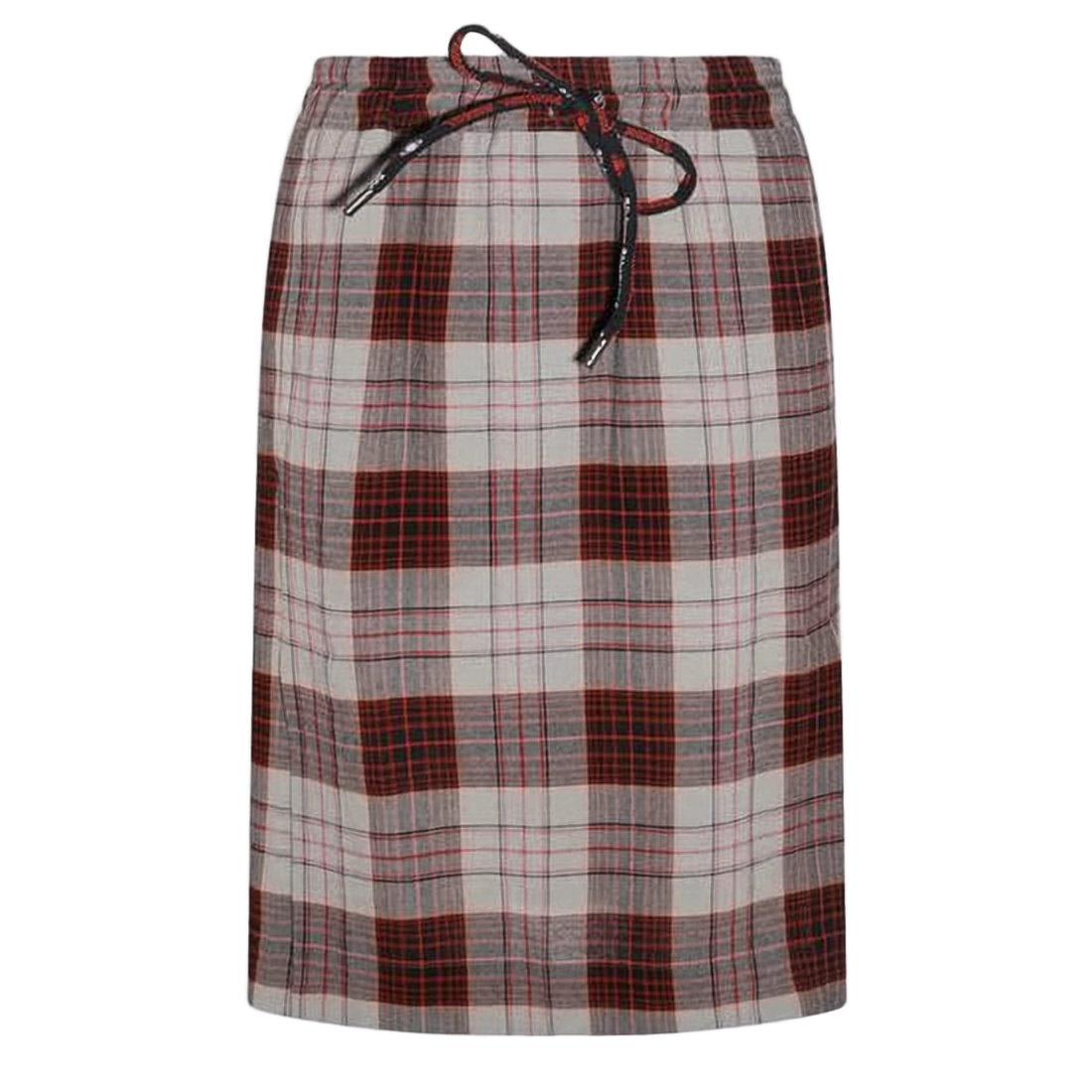 Plaid Midi Skirt with Pleated Detailing