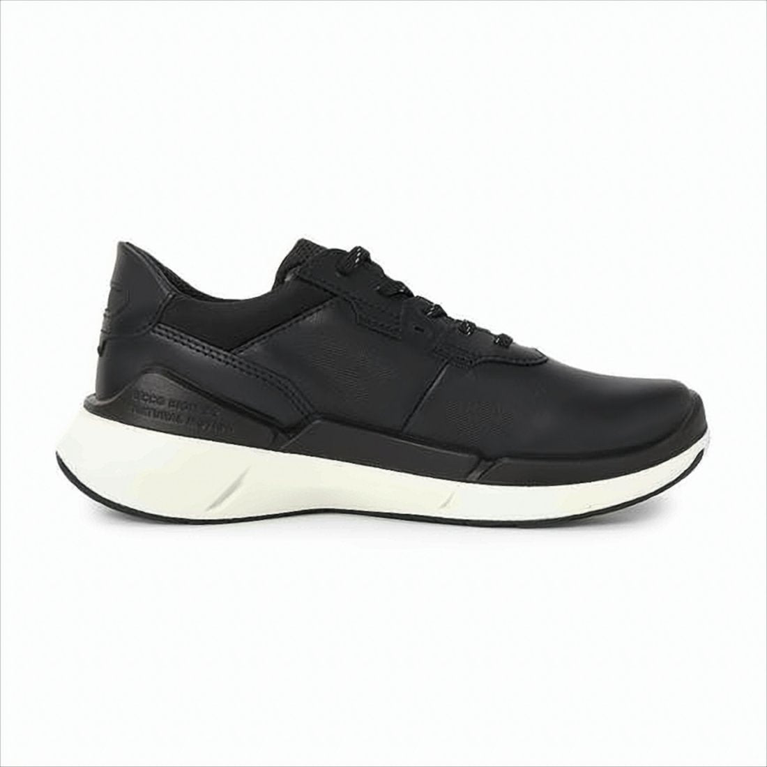 Black Leather Sneaker with Perforated Detailing