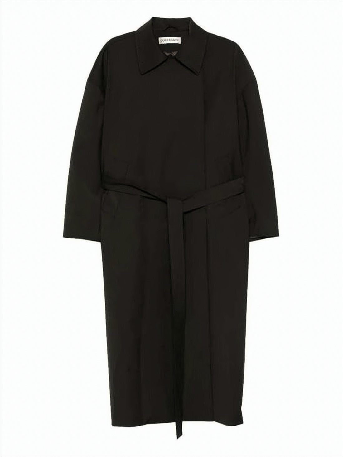 Long Coat With Self-Tie Belt
