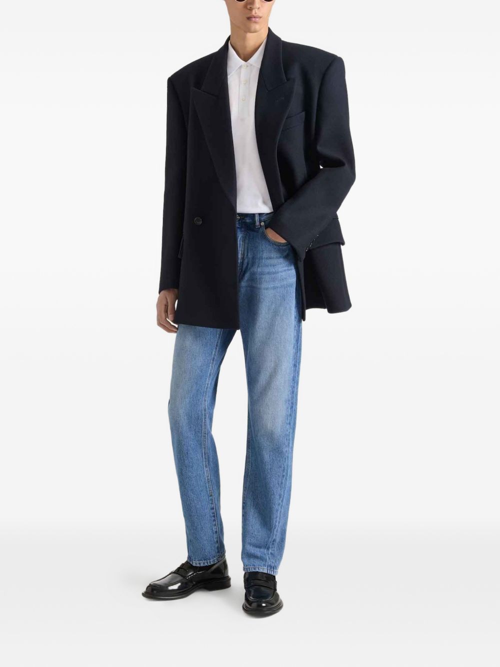 Medium Blue Relaxed Fit Denim Trousers