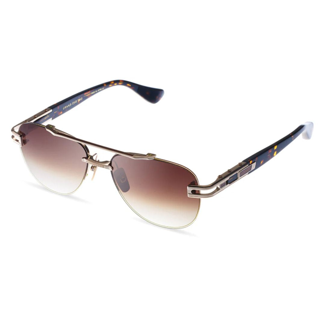 Grand-Evo Two Gradient Brown Tinted Sunglasses with Double Bridge Design
