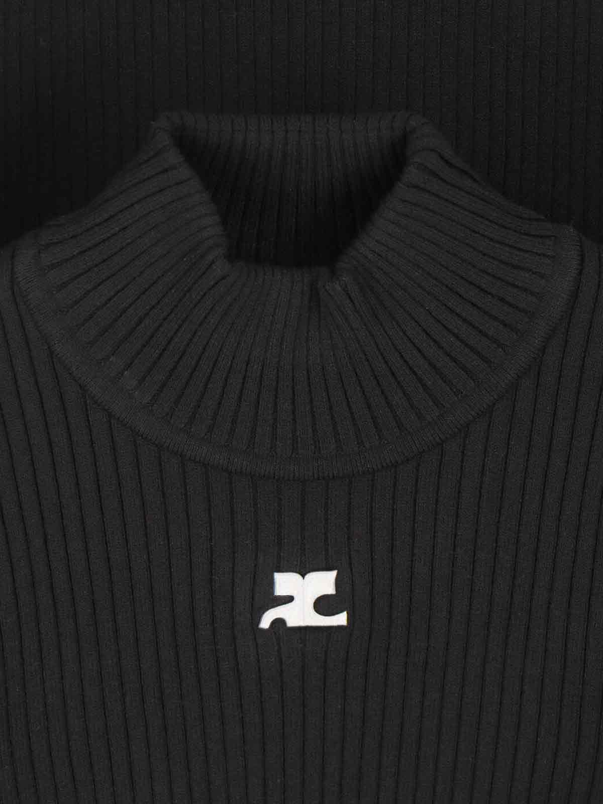 Turtleneck, In Black Viscose Blend