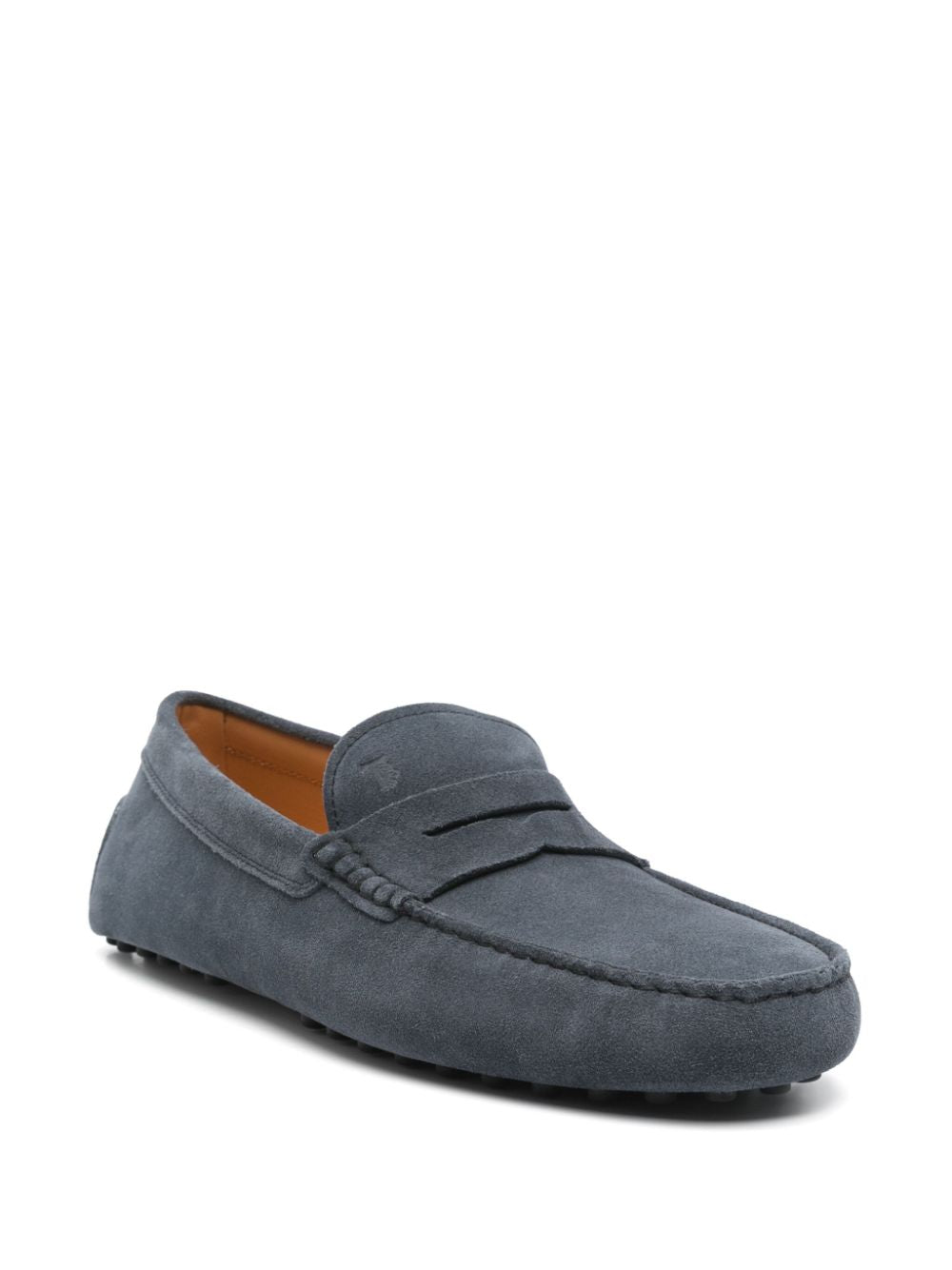 Navy Blue Suede Loafers