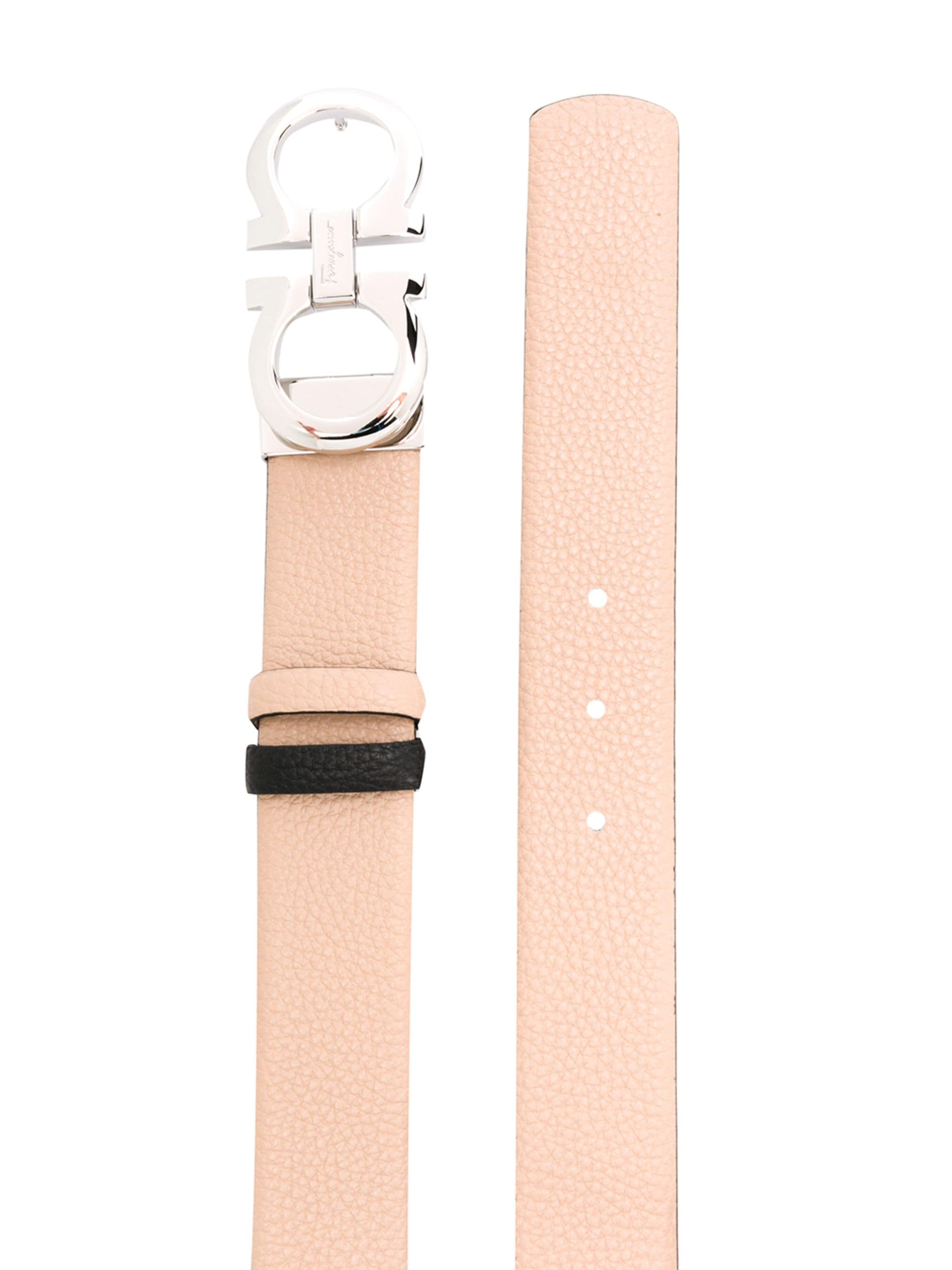 Beige Cintura H35 Textured Leather Belt