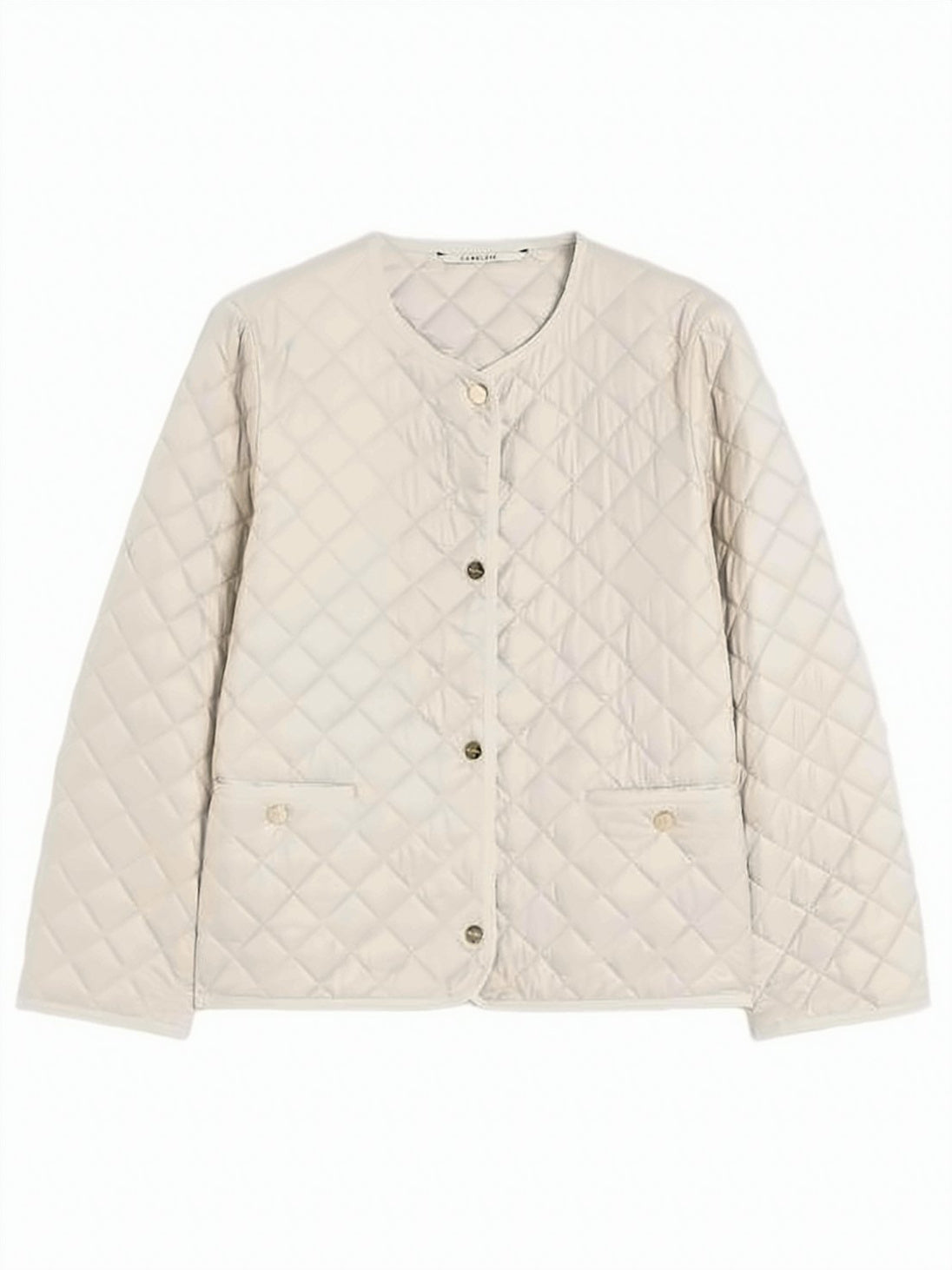 Cropped Casual Jacket With Classic Collar And Button-Down Front
