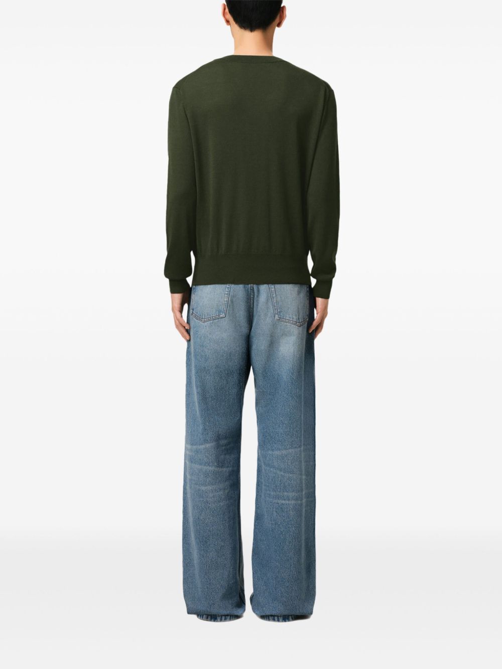 Moss Green V-Neck Sweatshirt