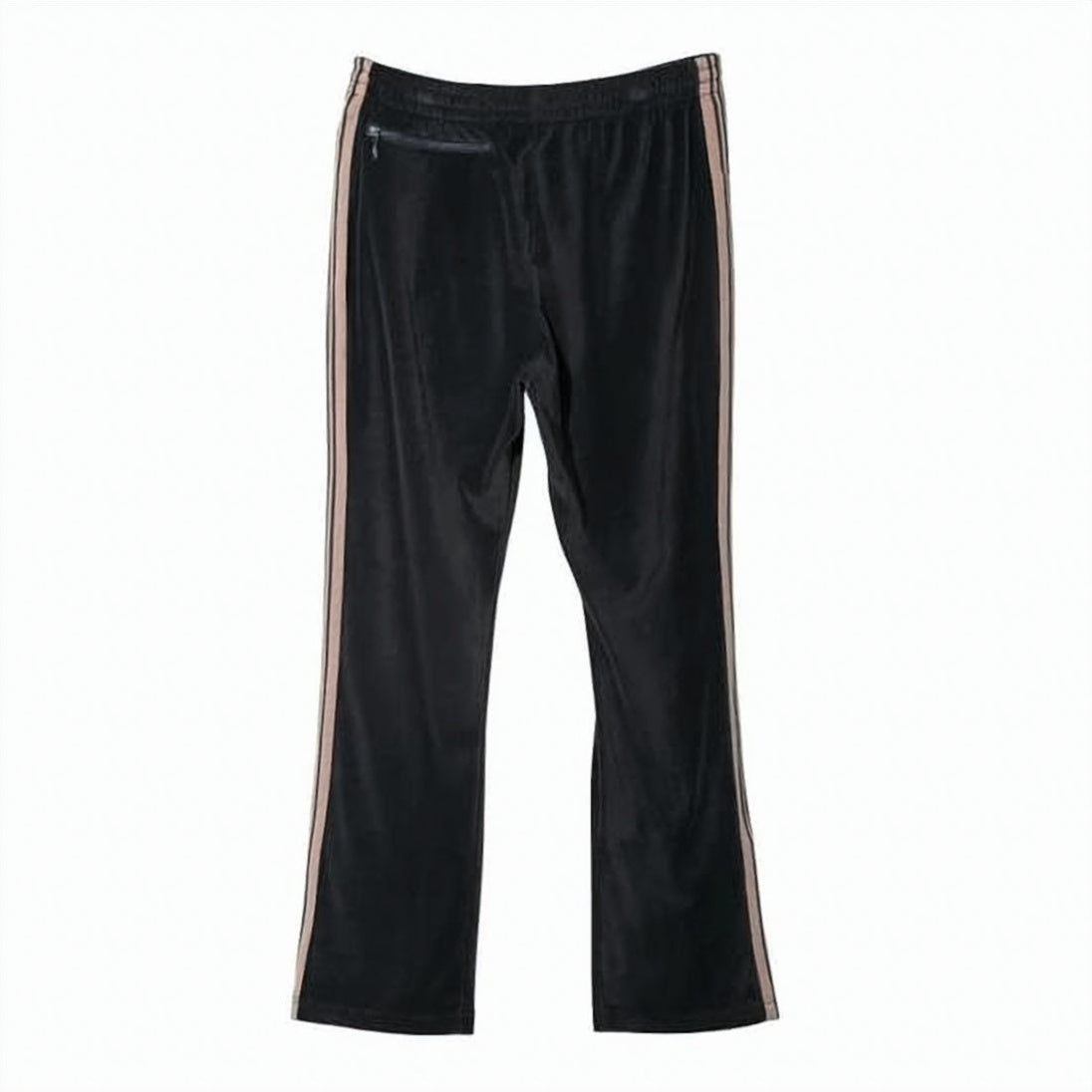 Sleek Black Jogging Pants with Contrasting Stripes and Emblem