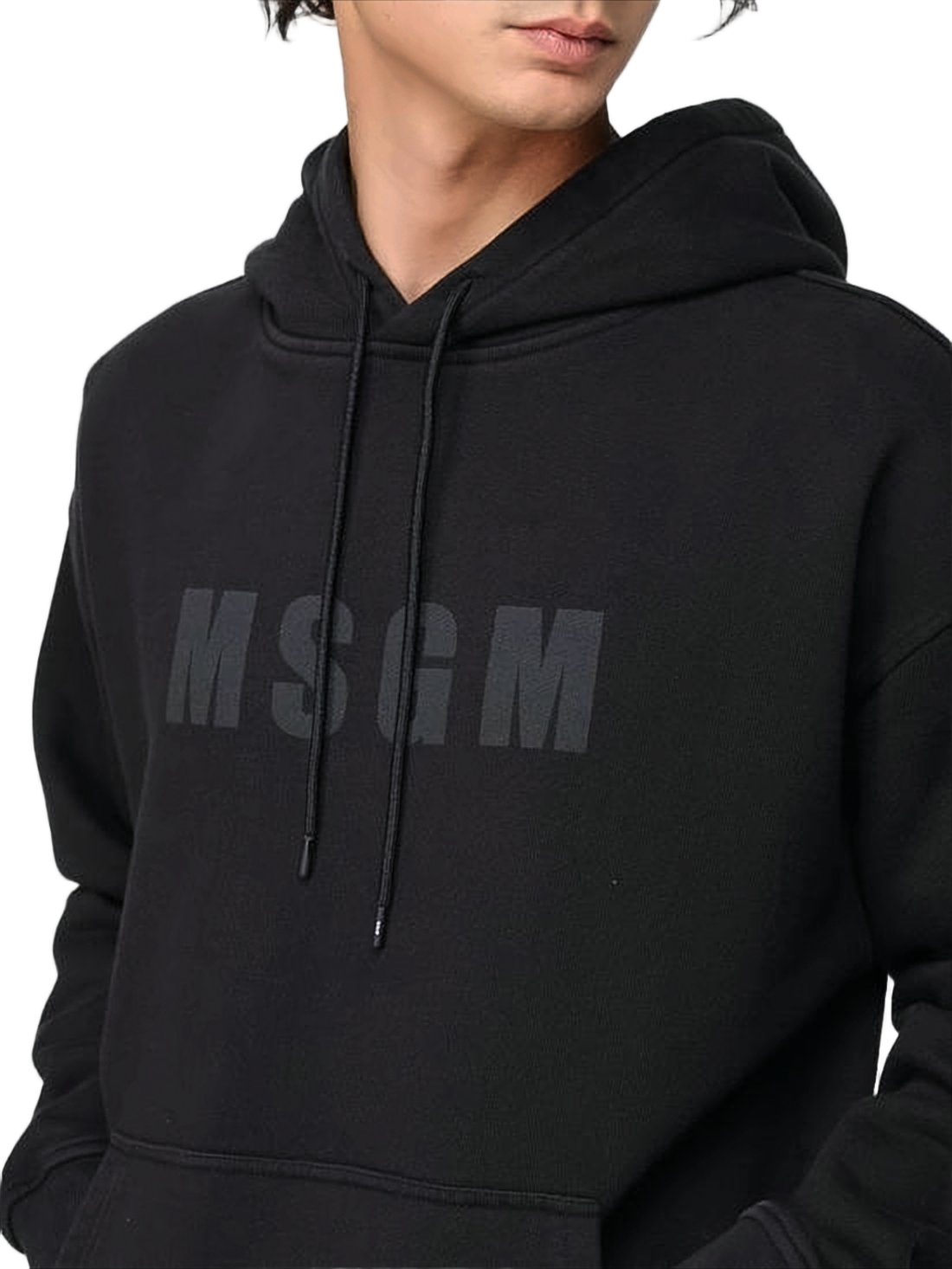 Black Hoodie With Front Kangaroo Pocket