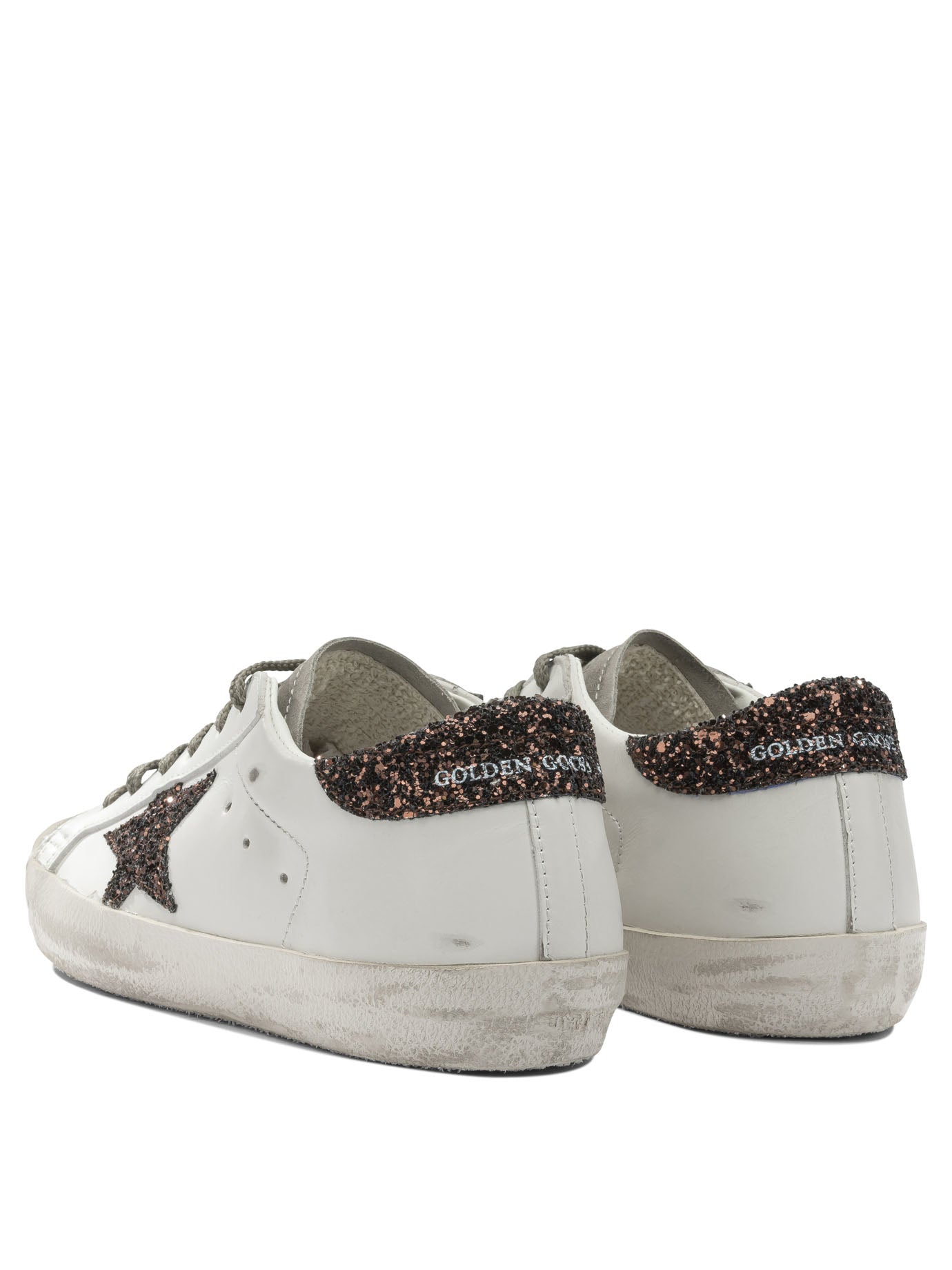 Distressed Slip-On Sneakers With Glitter Accents