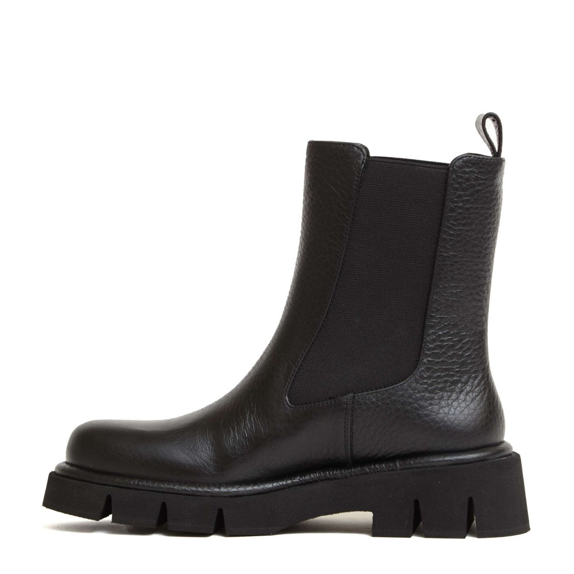Textured Hammered Leather Ankle Boots with Sole