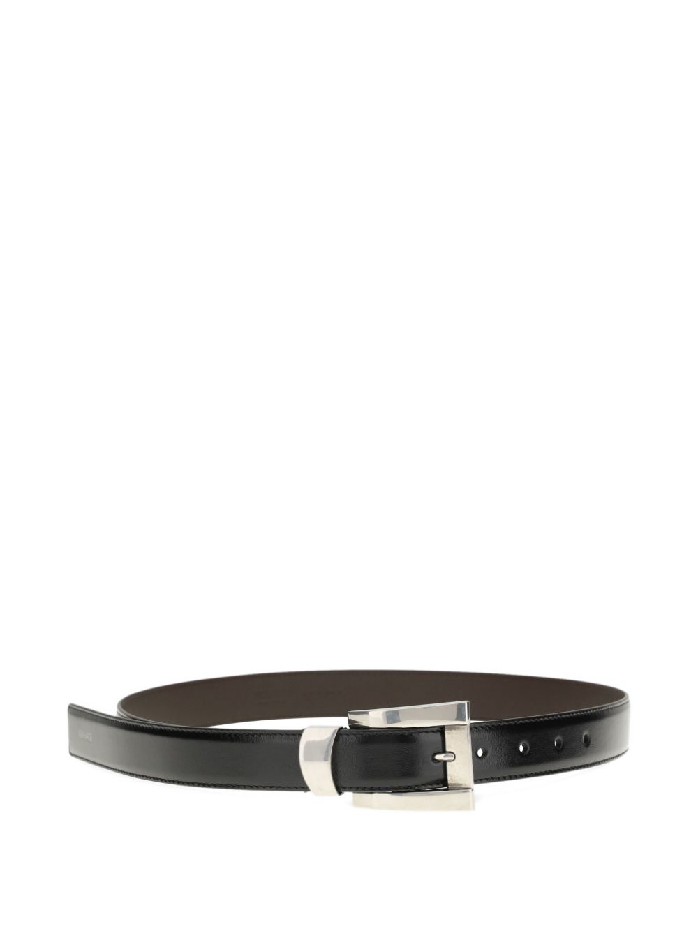 Narrow Silk And Nylon Belt With Polished Silver Buckle