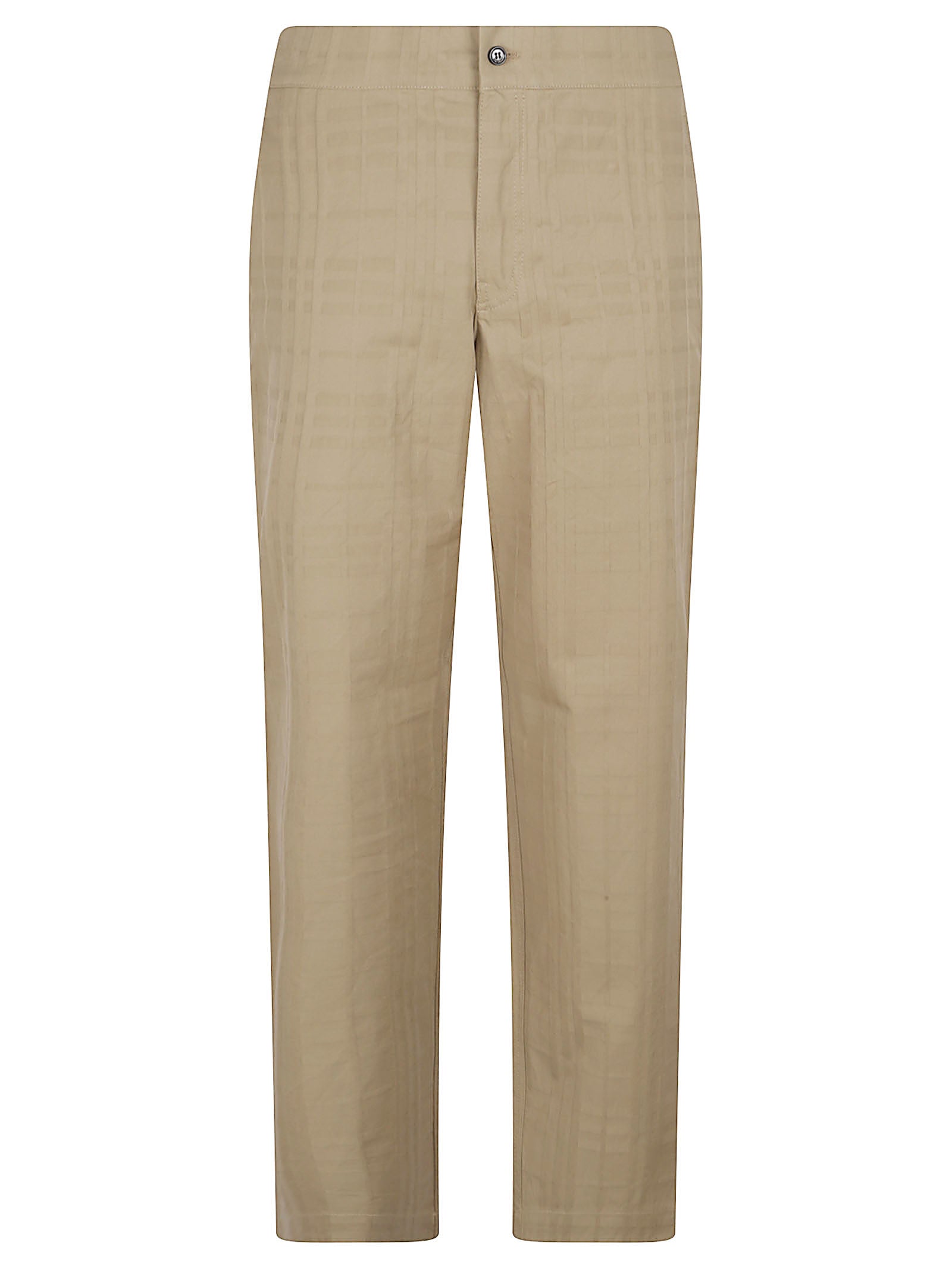 Straight-Leg Trousers with Checkered Pattern