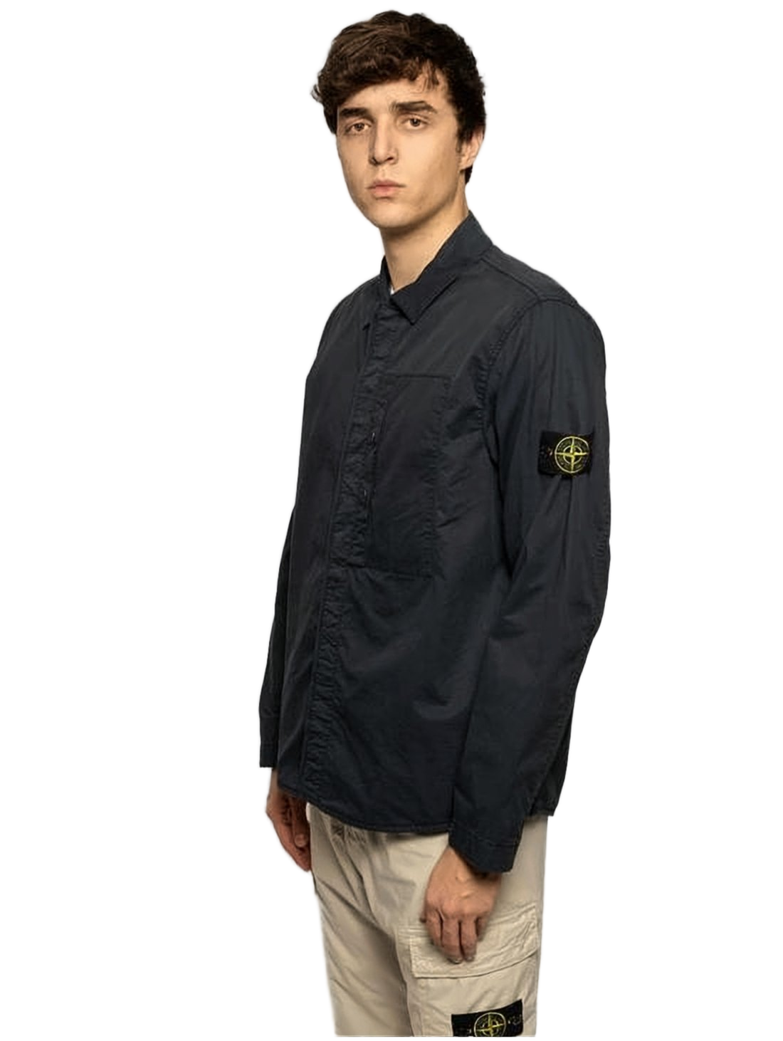 Minimalist Long-Sleeve Stone Island Shirt