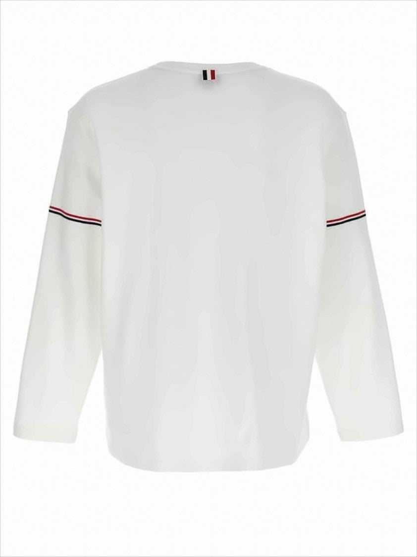 Long-Sleeve Cotton T-Shirt with Signature Stripe Details