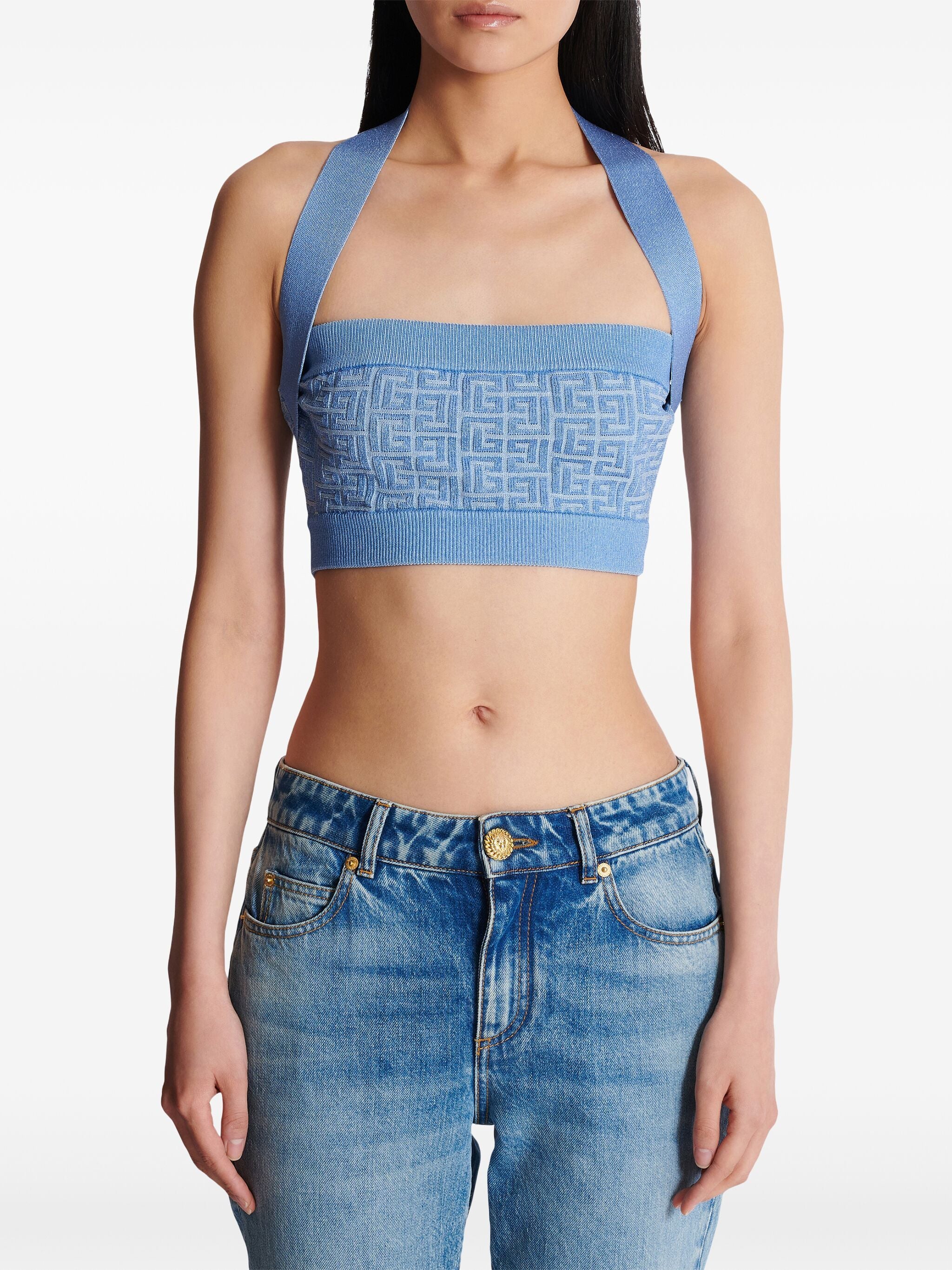 Blue Bra Top PB Monogram Top