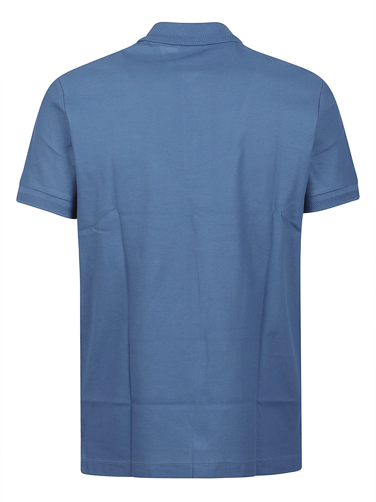 Textured Fabric Polo Shirt with Three-Button Placket