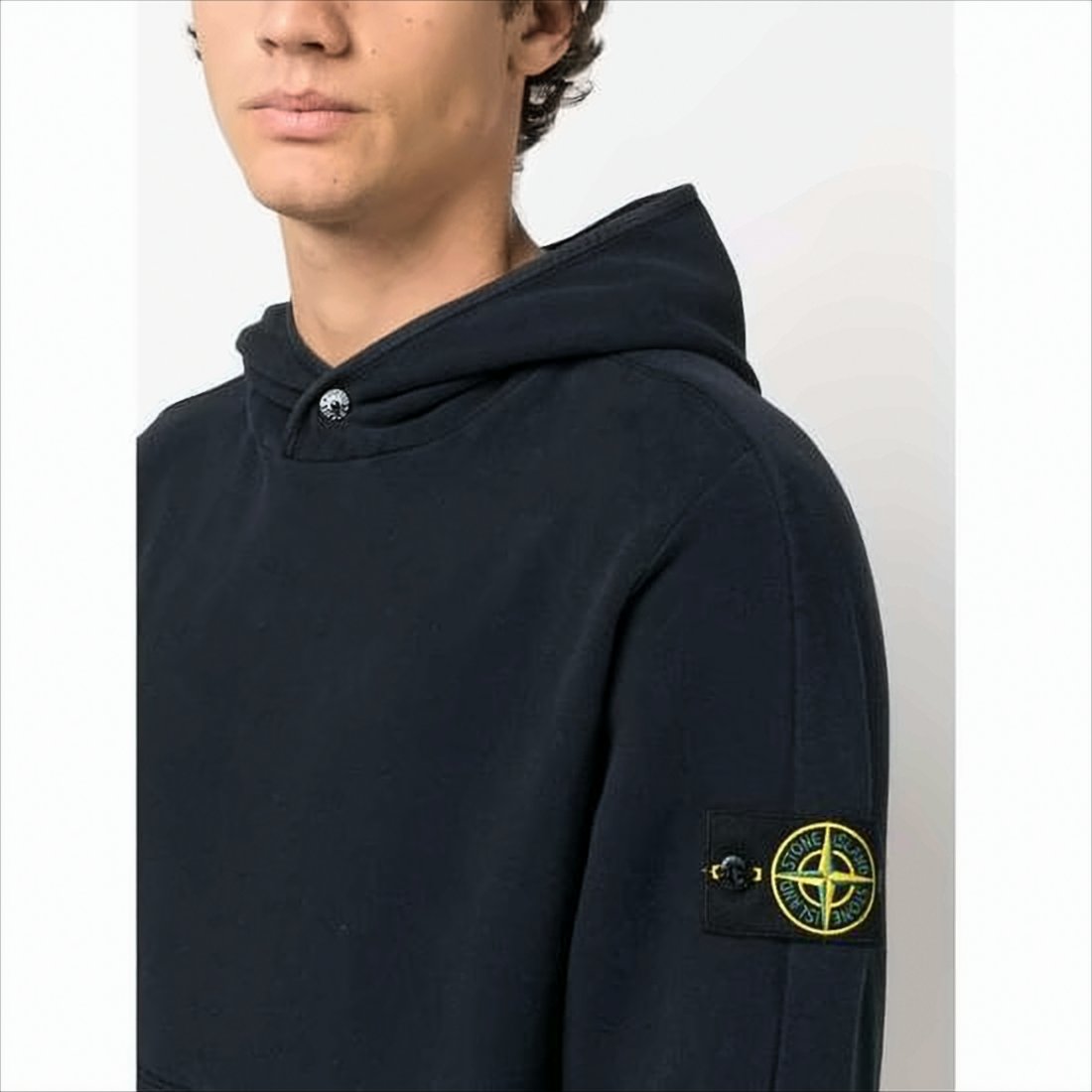 Relaxed Fit Black Hoodie with Logo Patch
