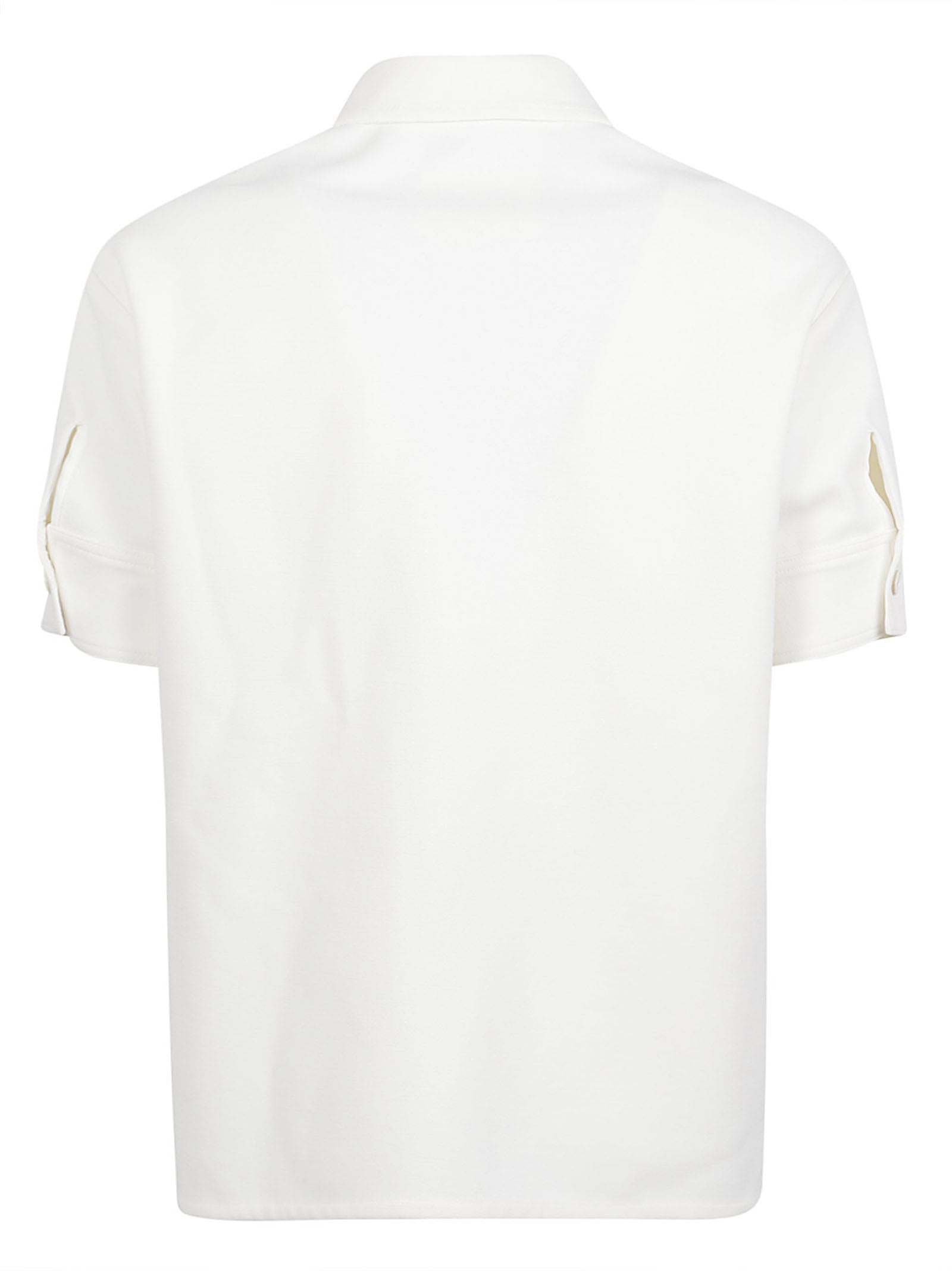 Compact White Cotton Jersey Polo with Embroidered Monogram
