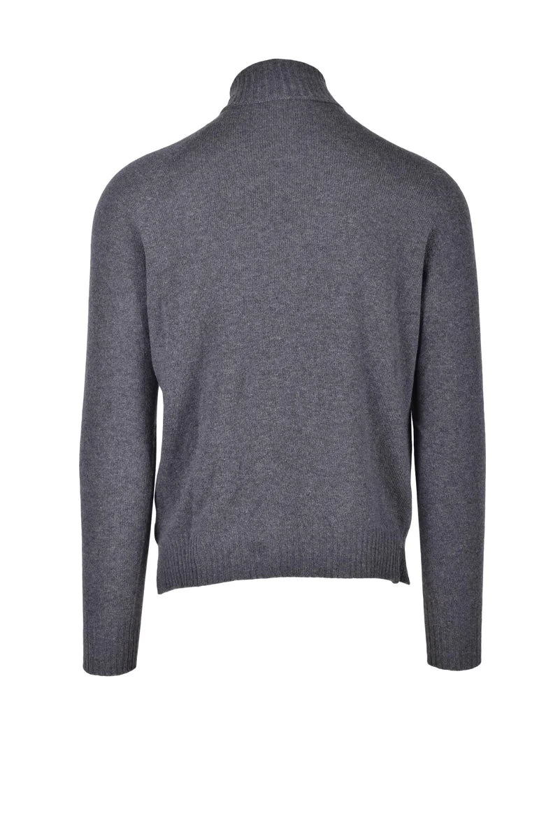 Grey Merino Wool Cashmere Men Sweater