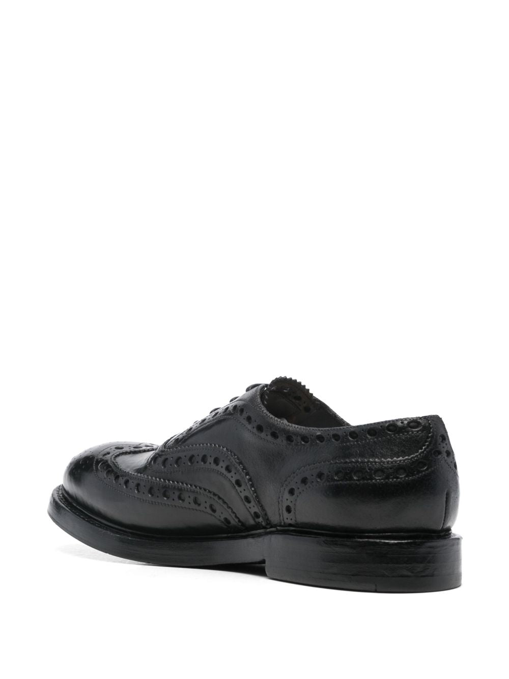 Perforated Calf Leather Lace-Up Flat Shoes