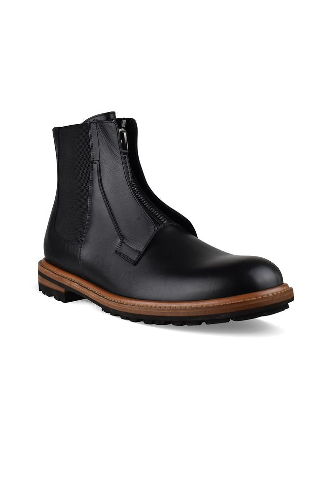 Black Leather Chelsea Boots