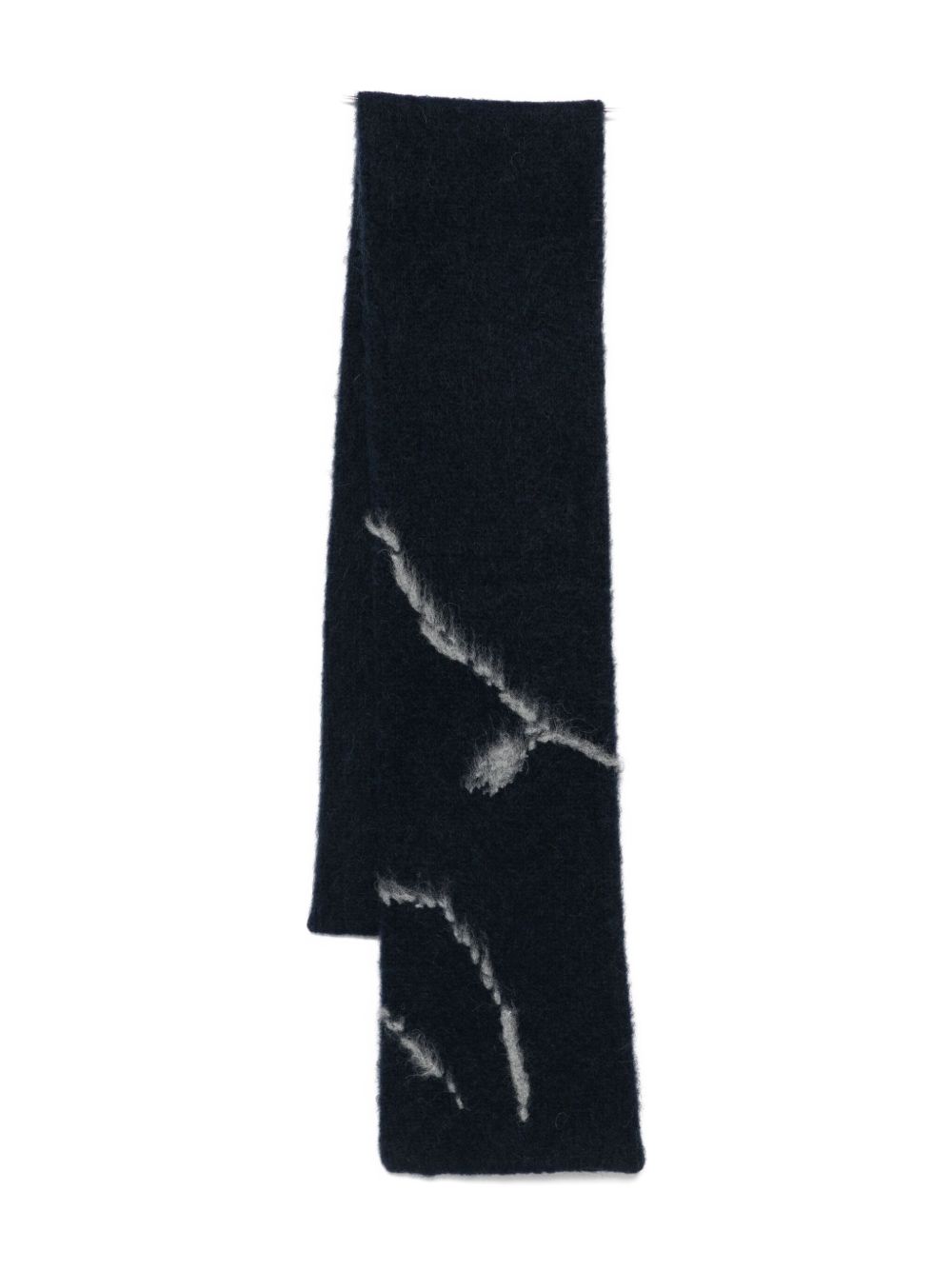 Rectangular Abstract Pattern Scarf in Deep Navy
