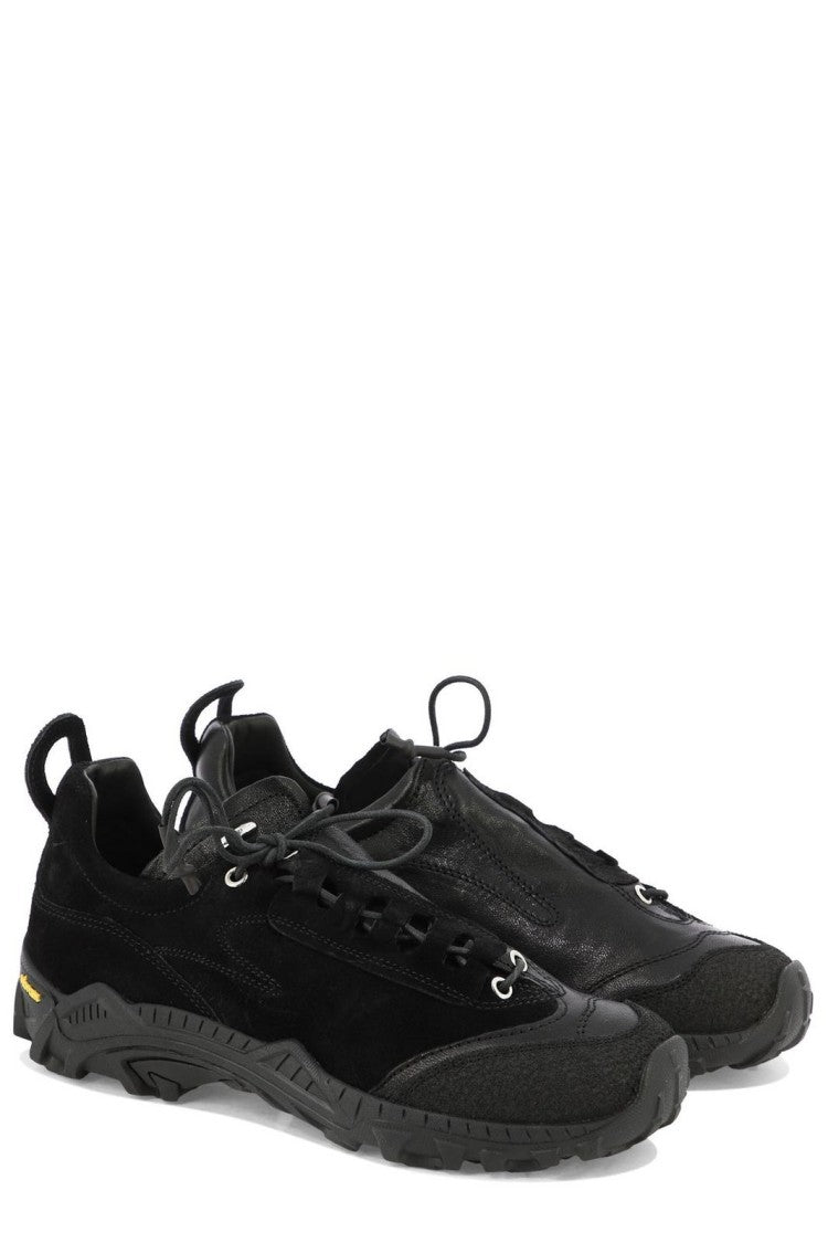 Low-Top Sneakers with Textured Goat Leather