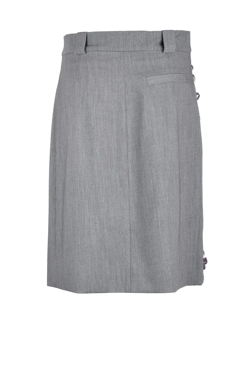 Straight Wrap Skirt - Grey