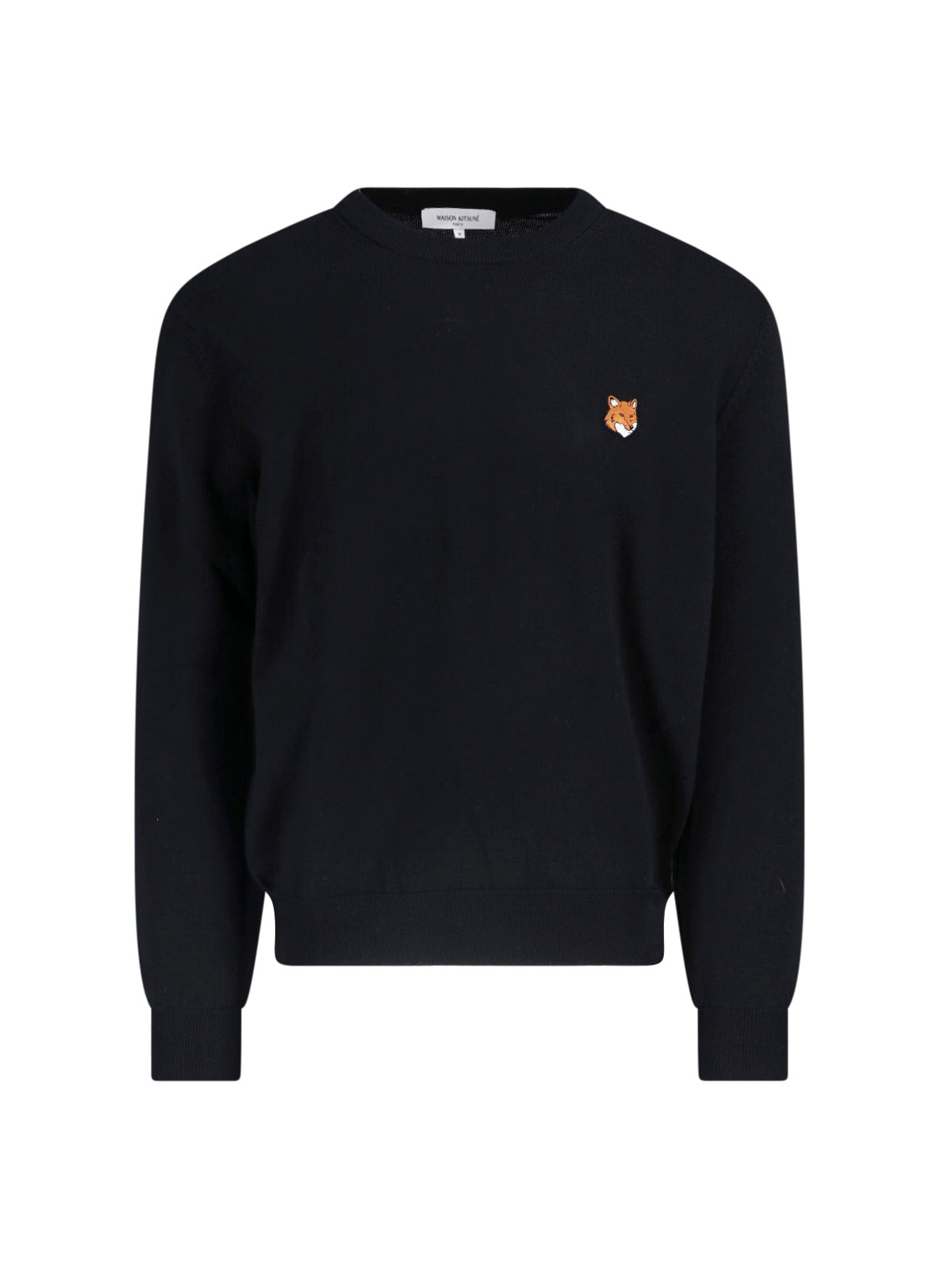Black Fox Head Ribbed Cotton Sweatshirt