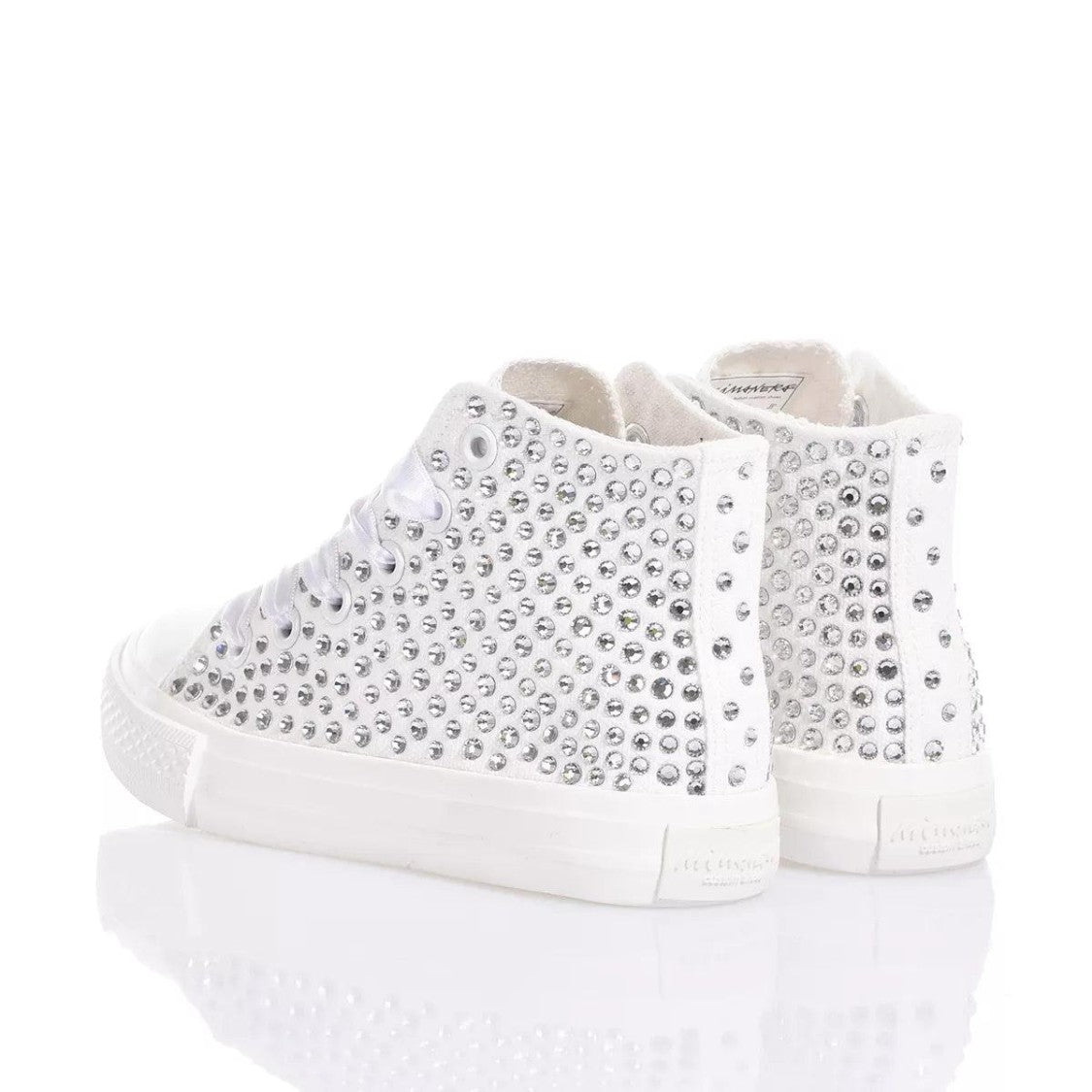 High-Top Canvas Sneakers With Swarovski Crystal Embellishments