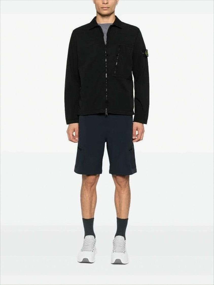 Black Zip-Up Jacket with Classic Collar