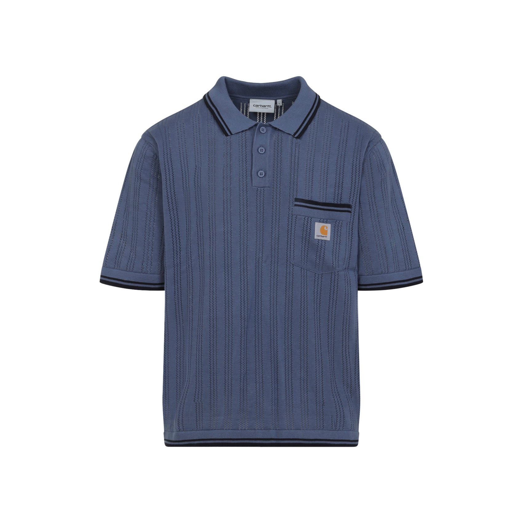 Textured Vertical Stripe Polo Shirt