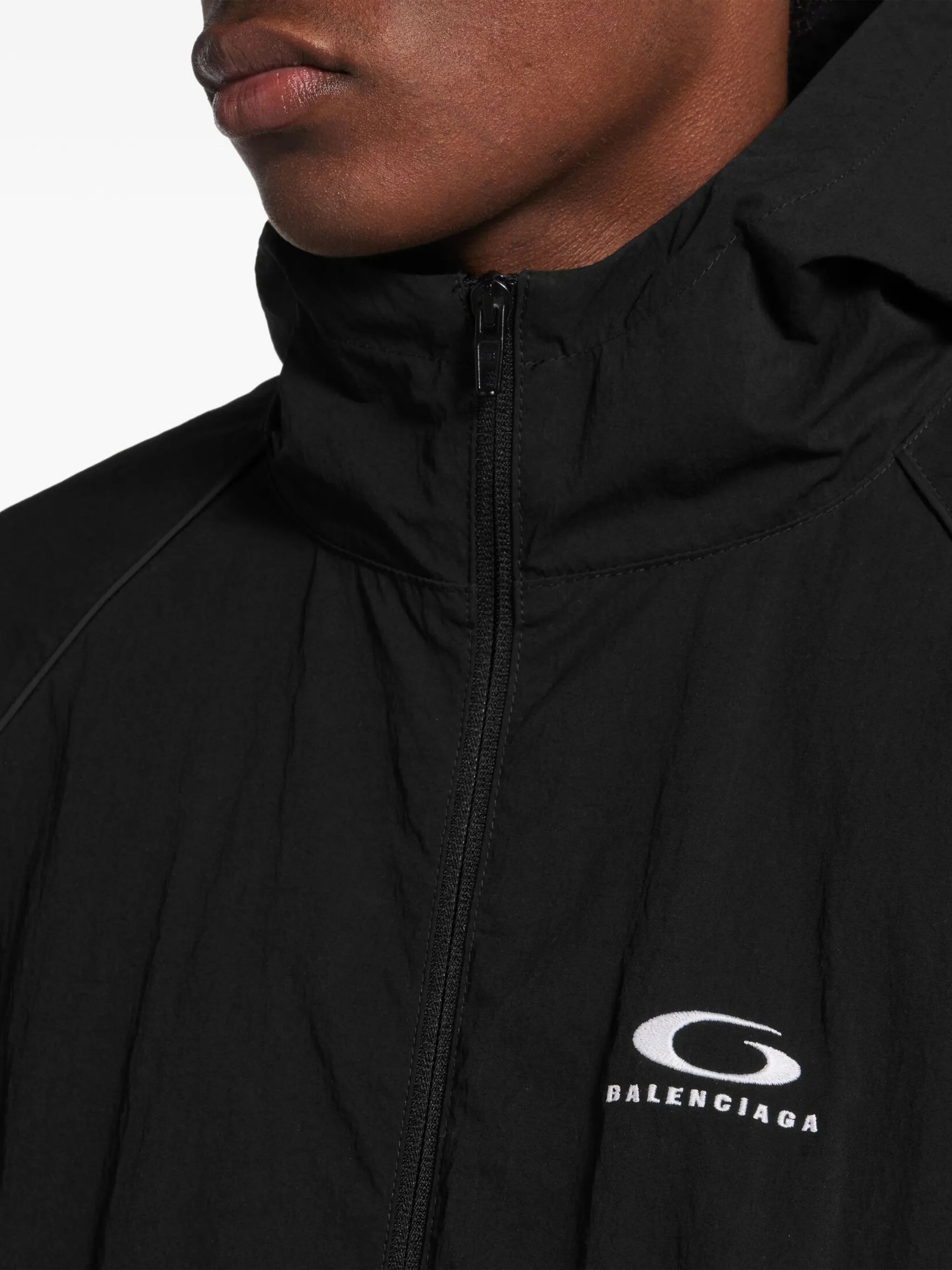 Black Technical Minimalist Full-Zip Jacket