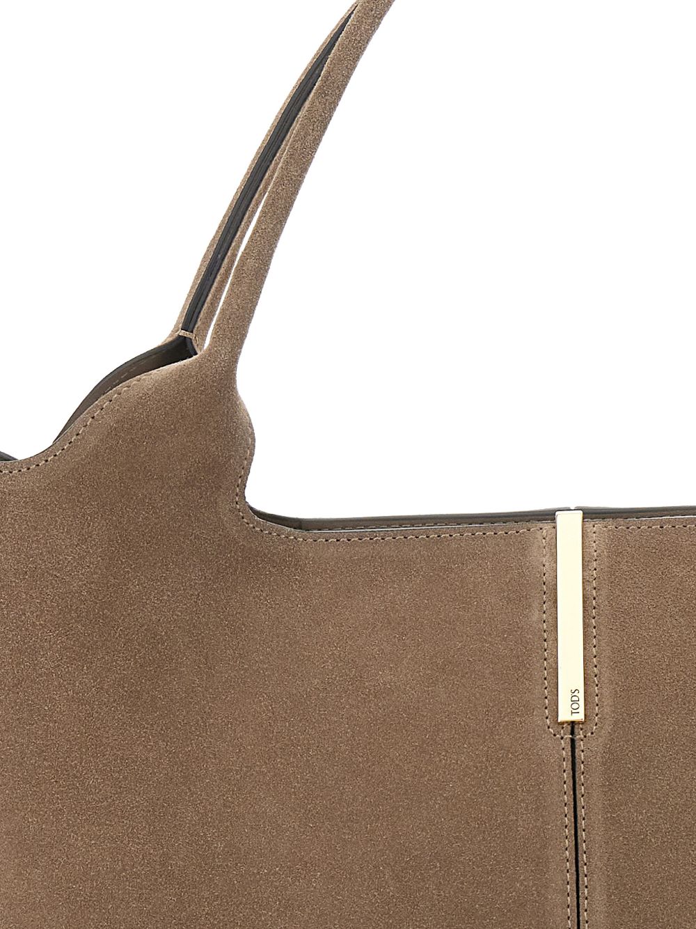 Structured Suede Handbag With Appliqué Detail