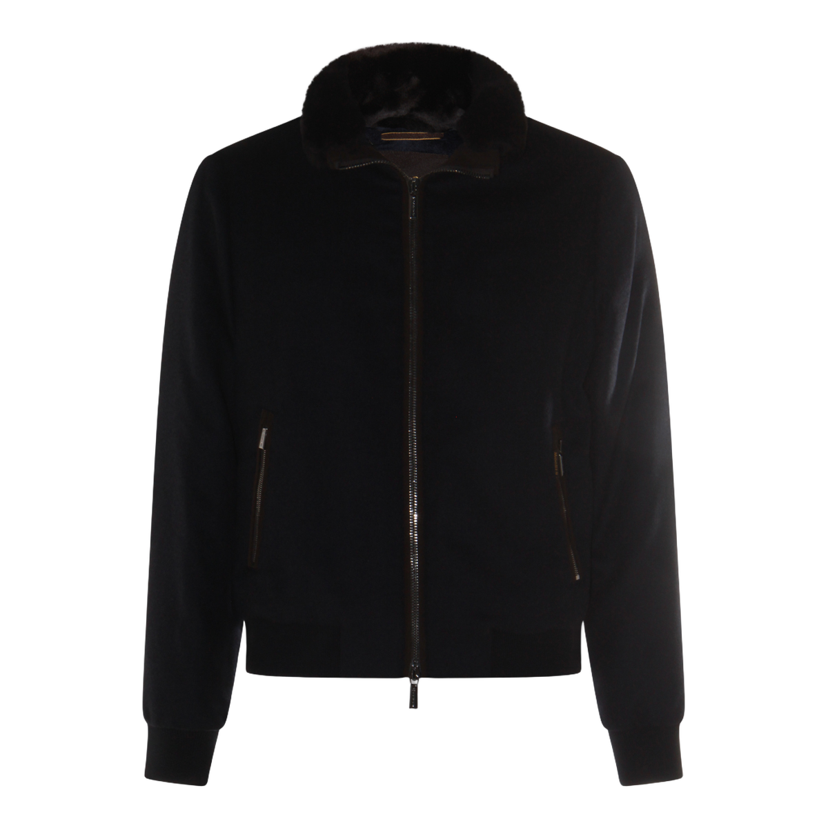 Bomber Jacket with Plush Collar