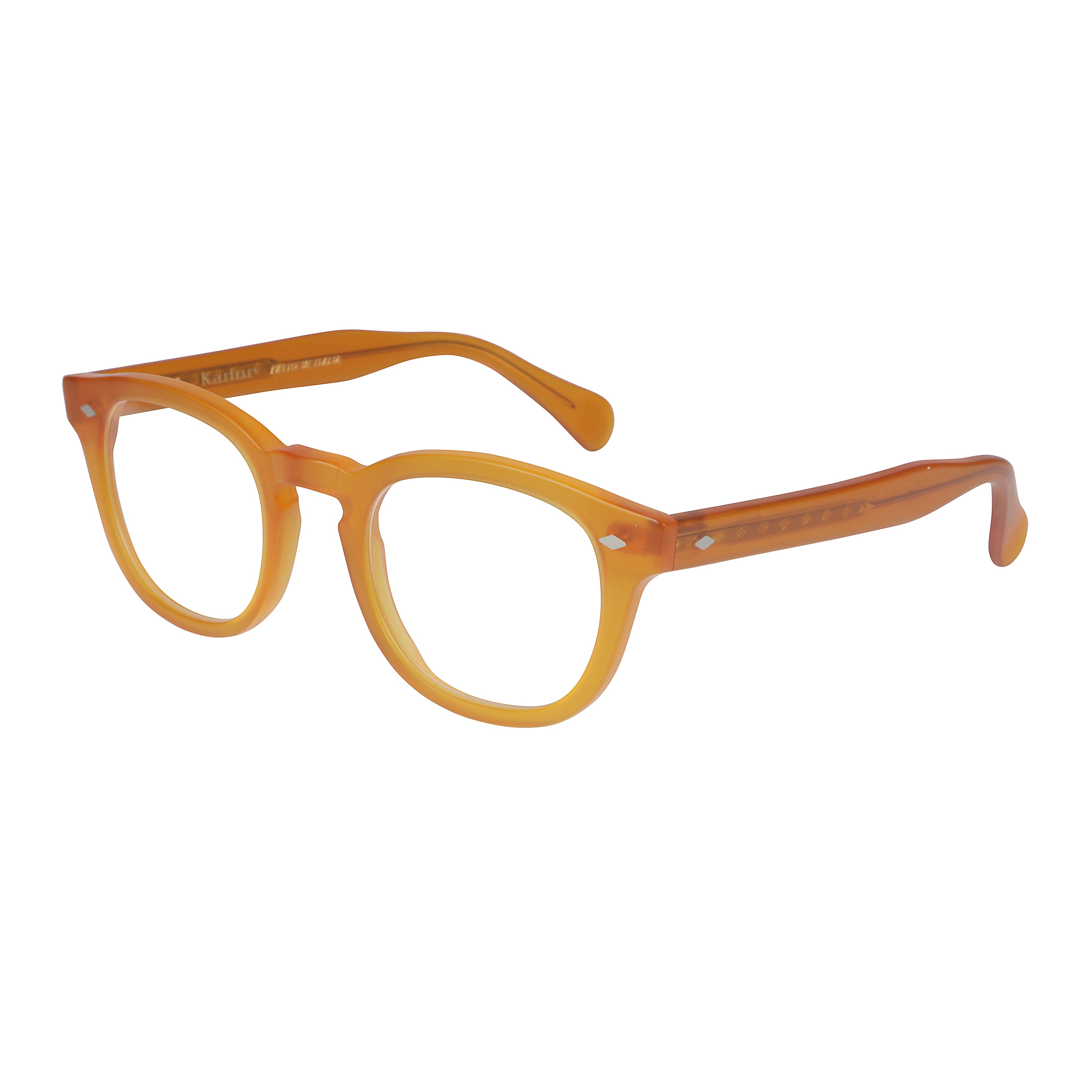 Jolly Cal 49 Translucent Amber-Orange Rounded Frame Sunglasses