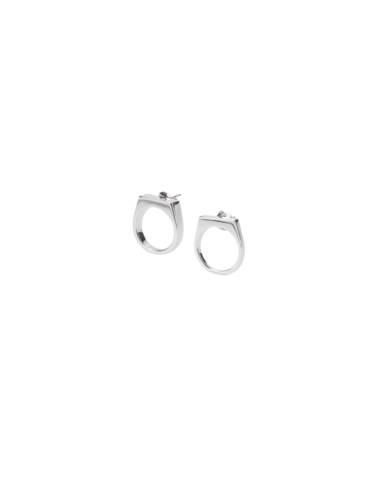 "Numeric" Hoop Earrings – Silver