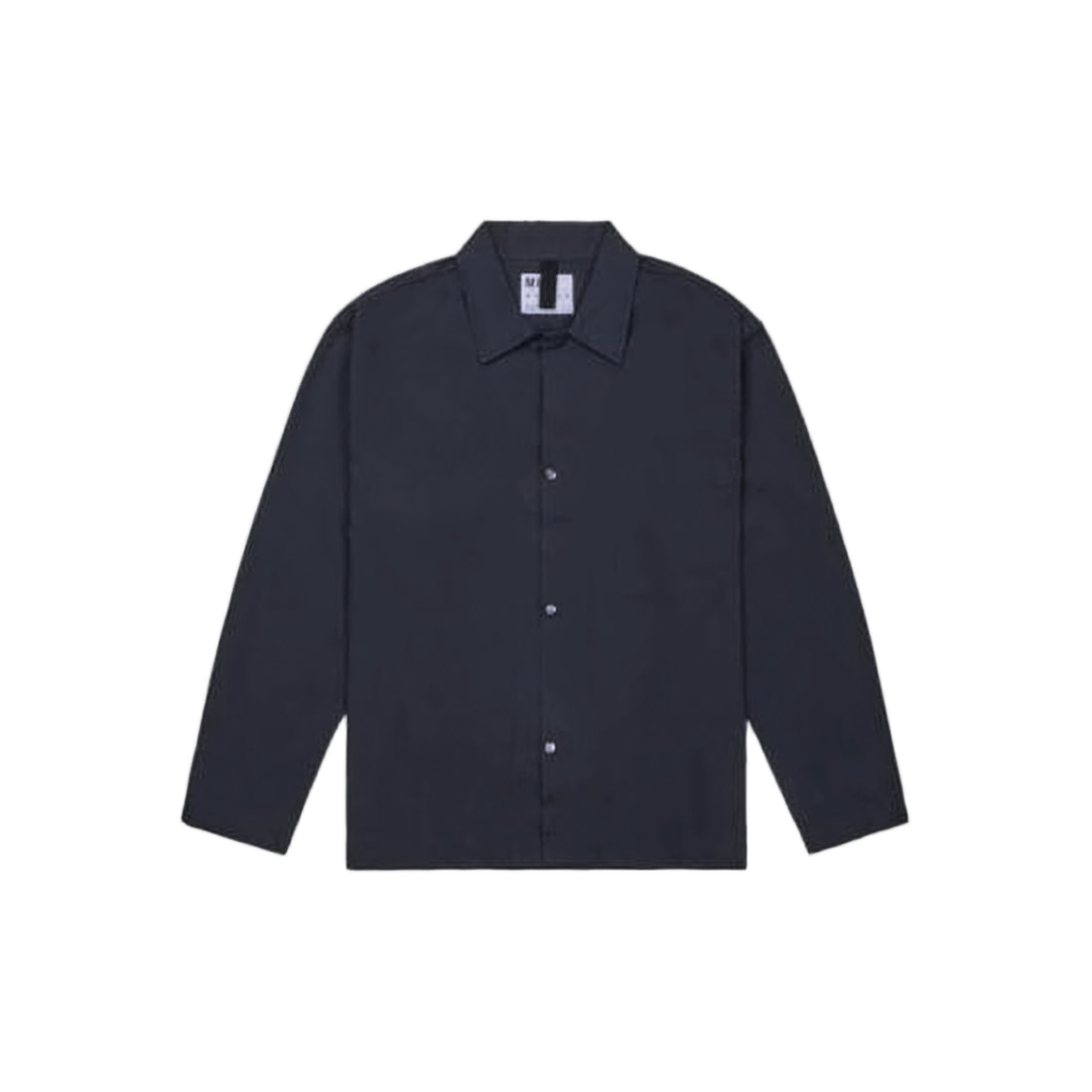 Minimalist Long-Sleeve Black Shirt with Classic Collar