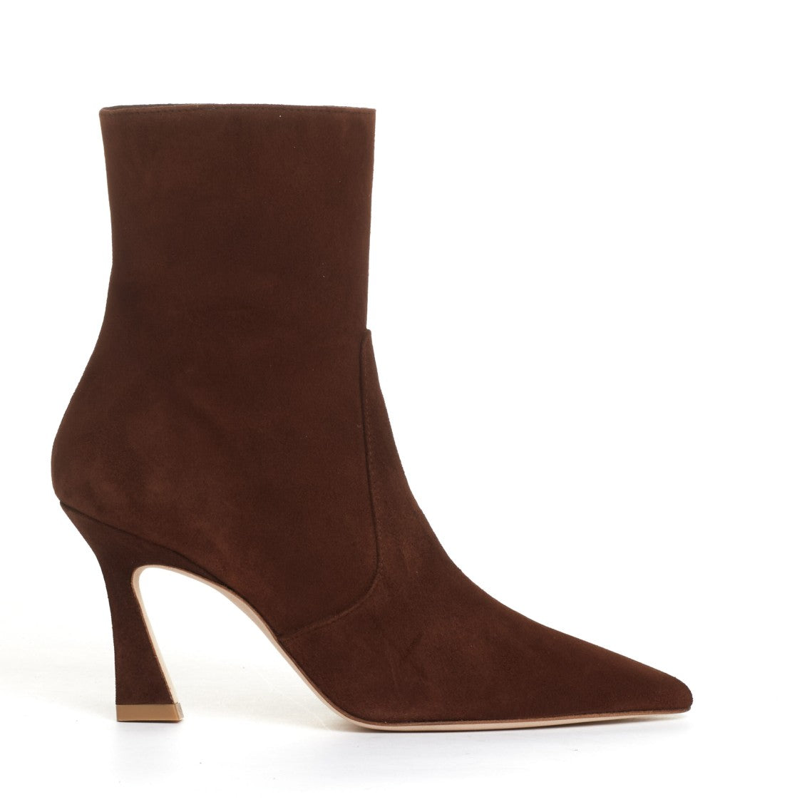 Coffee Suede Ankle Boot 80Mm Heel