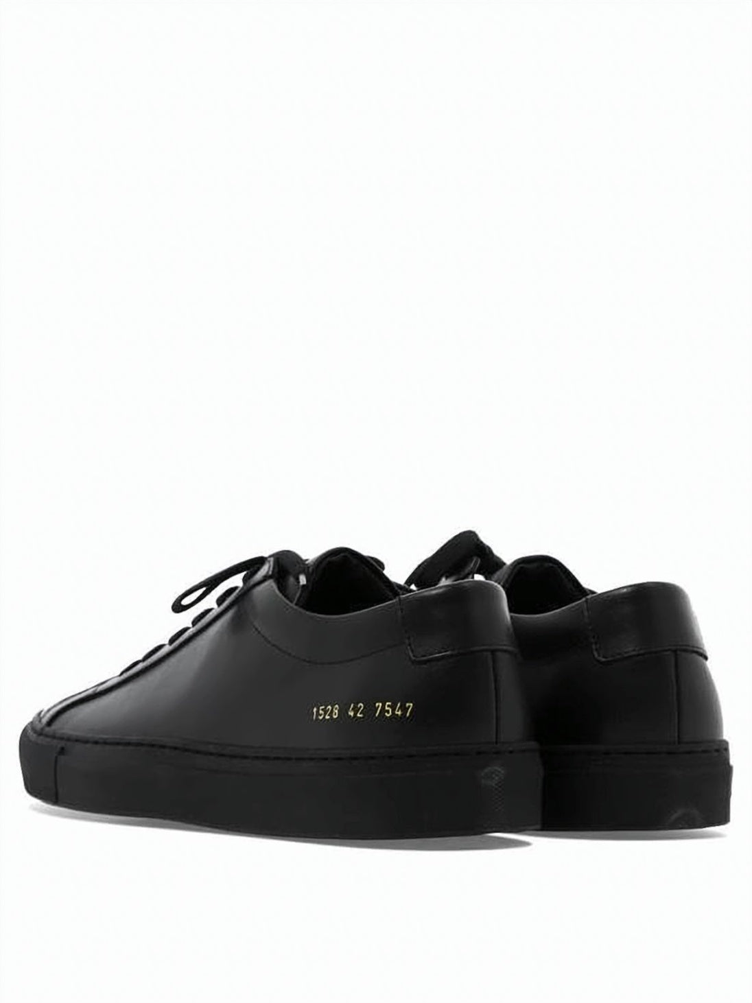 Black Cowhide Leather Monochromatic Achilles Sneakers