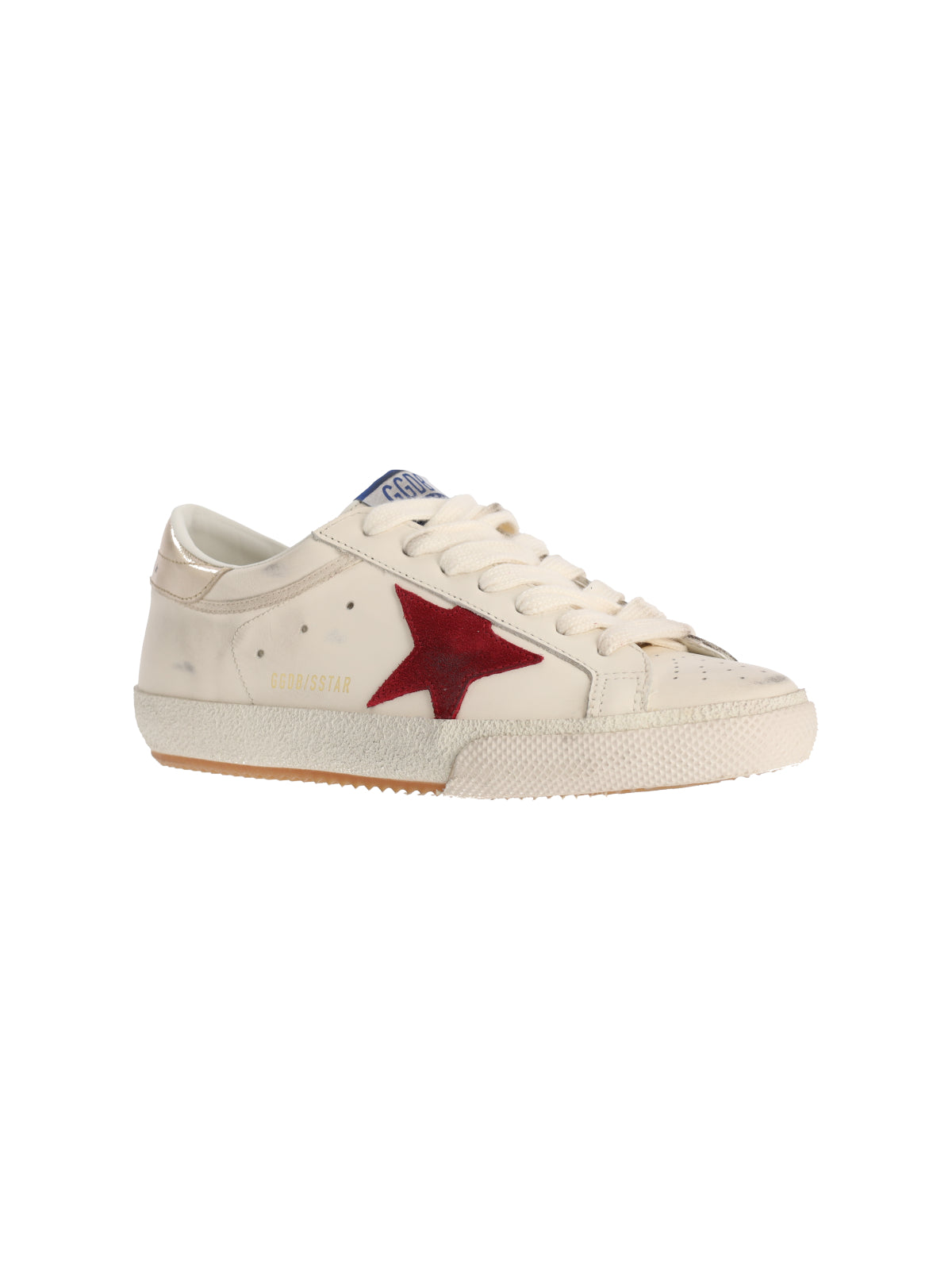 White Super-Star Worn Calf Leather Sneakers