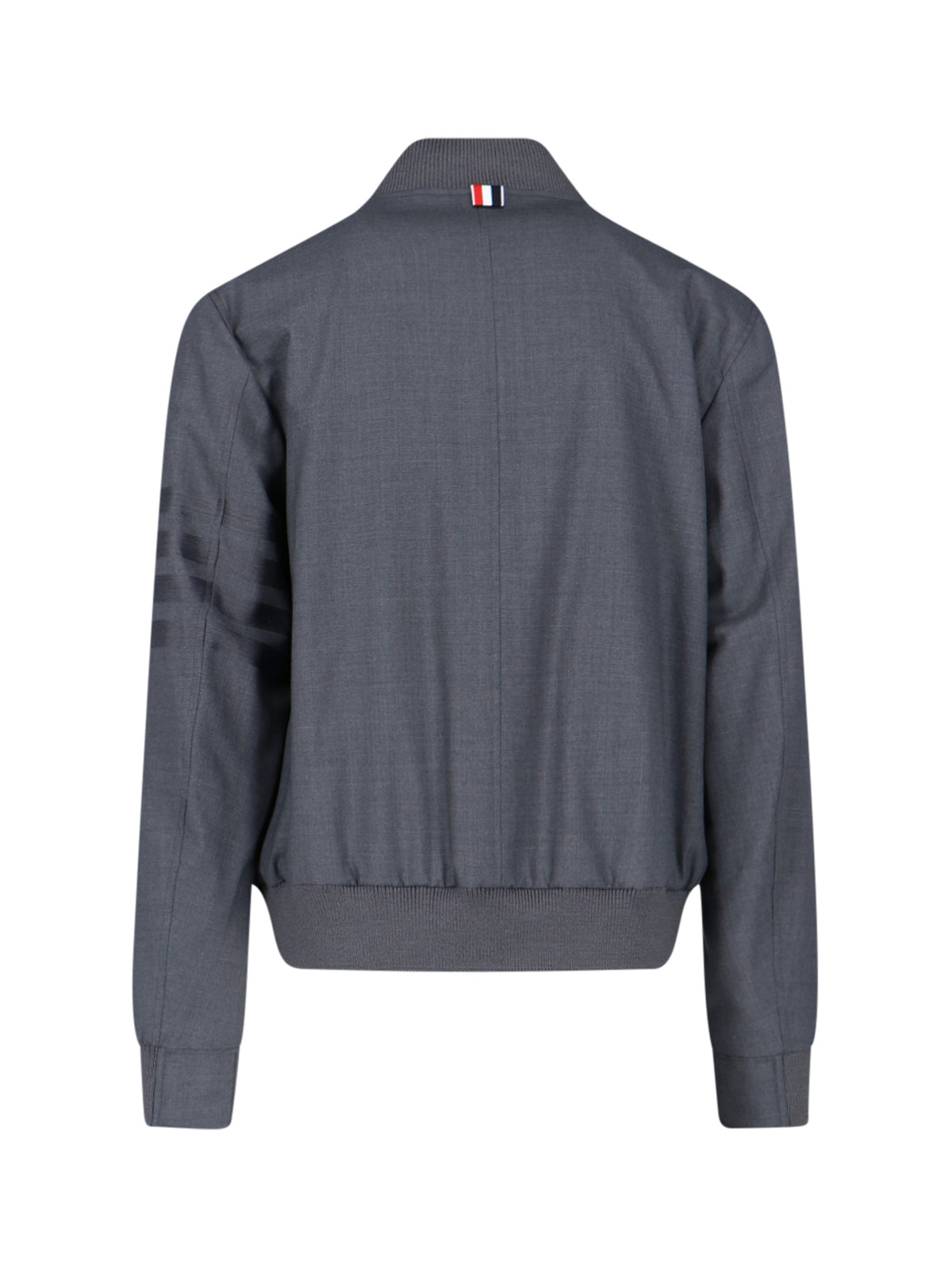 Wool Bomber Jacket With Iconic Stripe Details