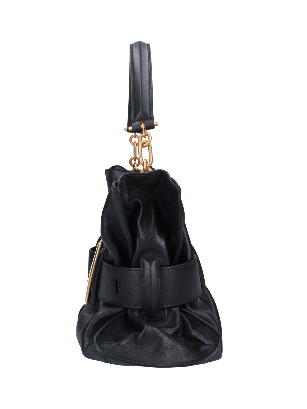 Black Anthem Medium Leather Shoulder Bag