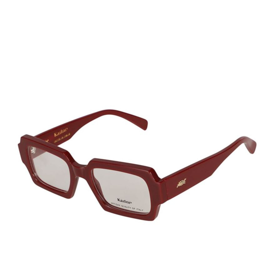 Evy Bold Geometric Eyeglasses in Deep Burgundy