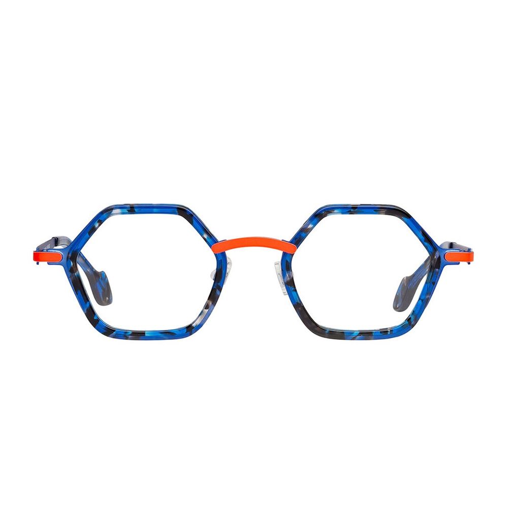Gesa Geometric Blue Tortoiseshell Sunglasses With Accents