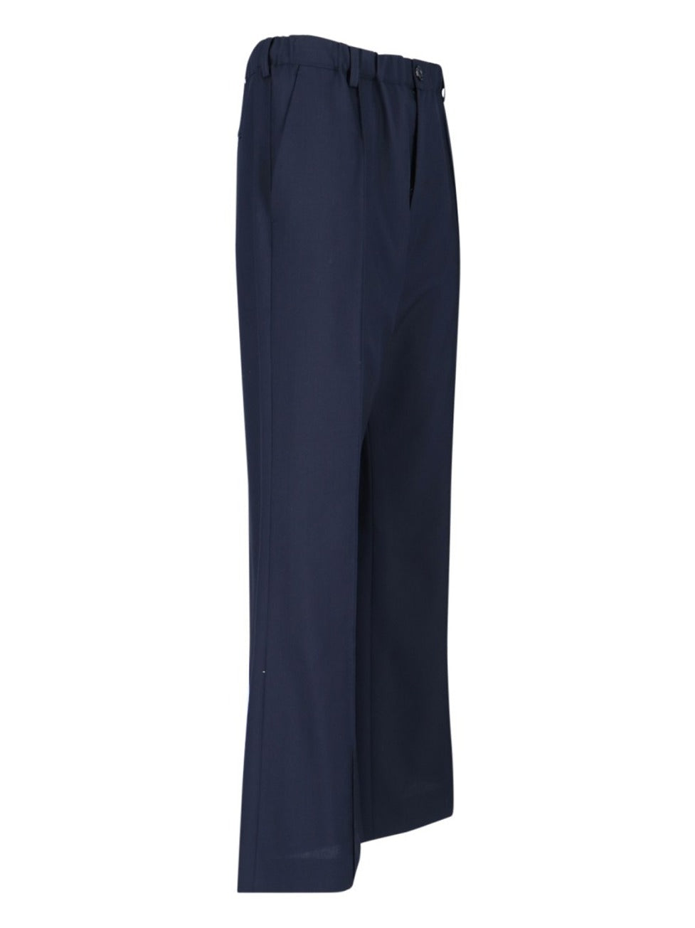 Navy Wool Bootcut Pants