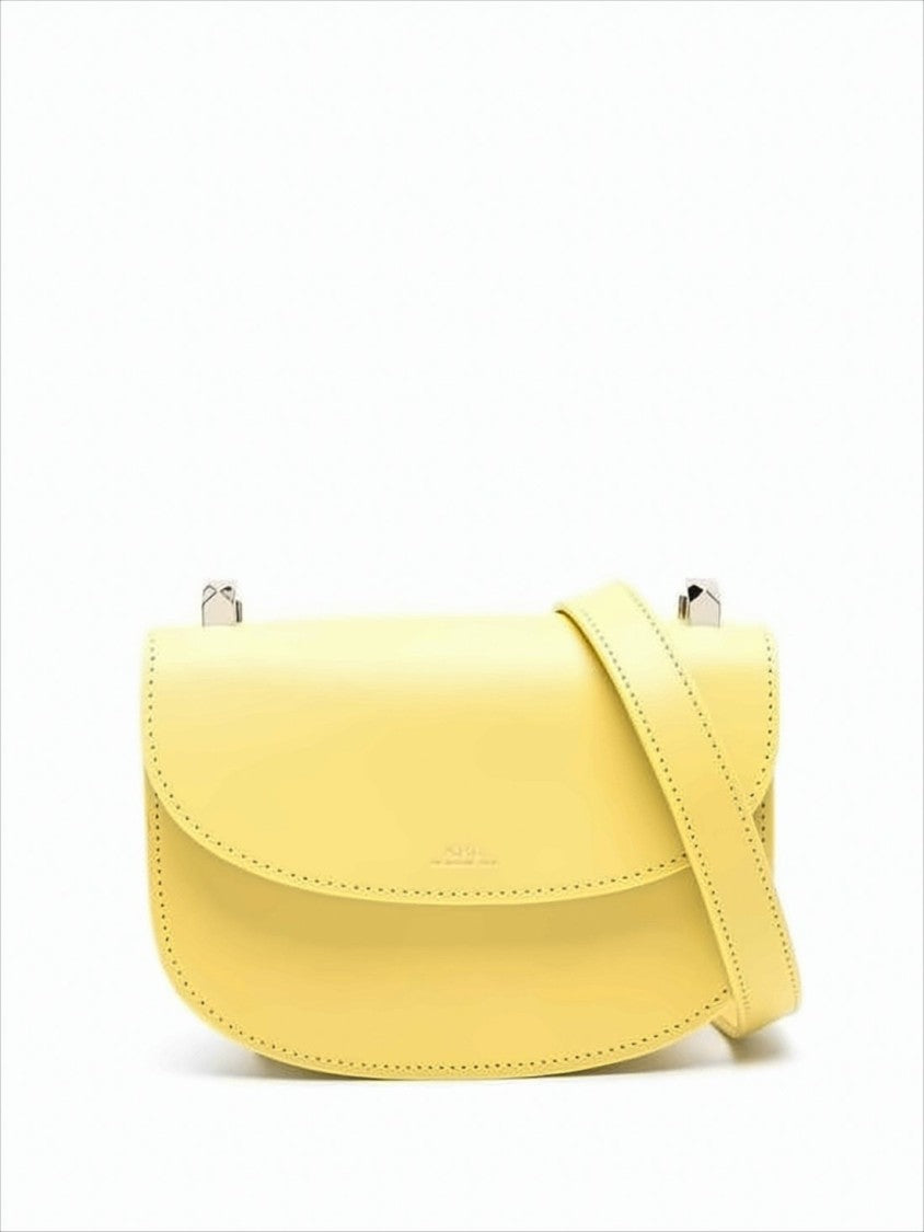 Structured Yellow Leather Crossbody Bag